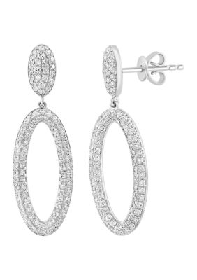 Effy 3/4 Ct. T.w. Diamond Drop Earrings In Sterling Silver