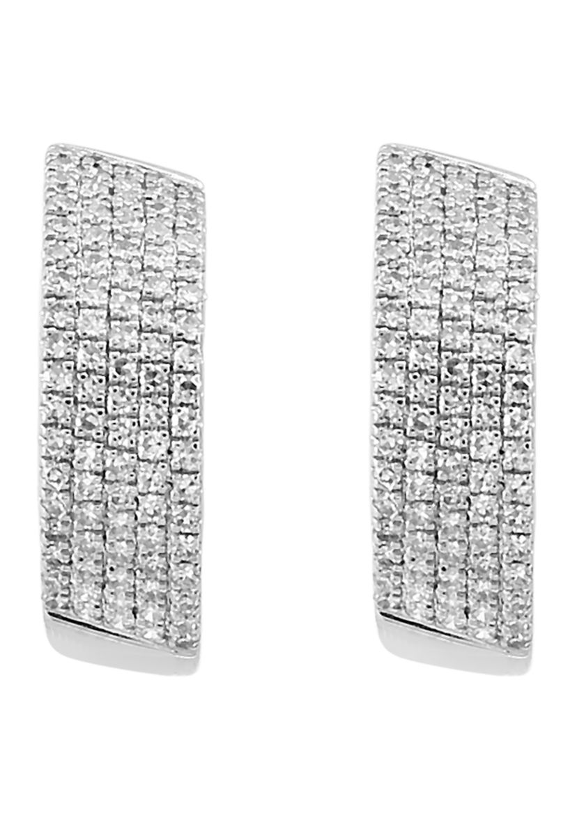 Sterling Silver Diamond Earrings