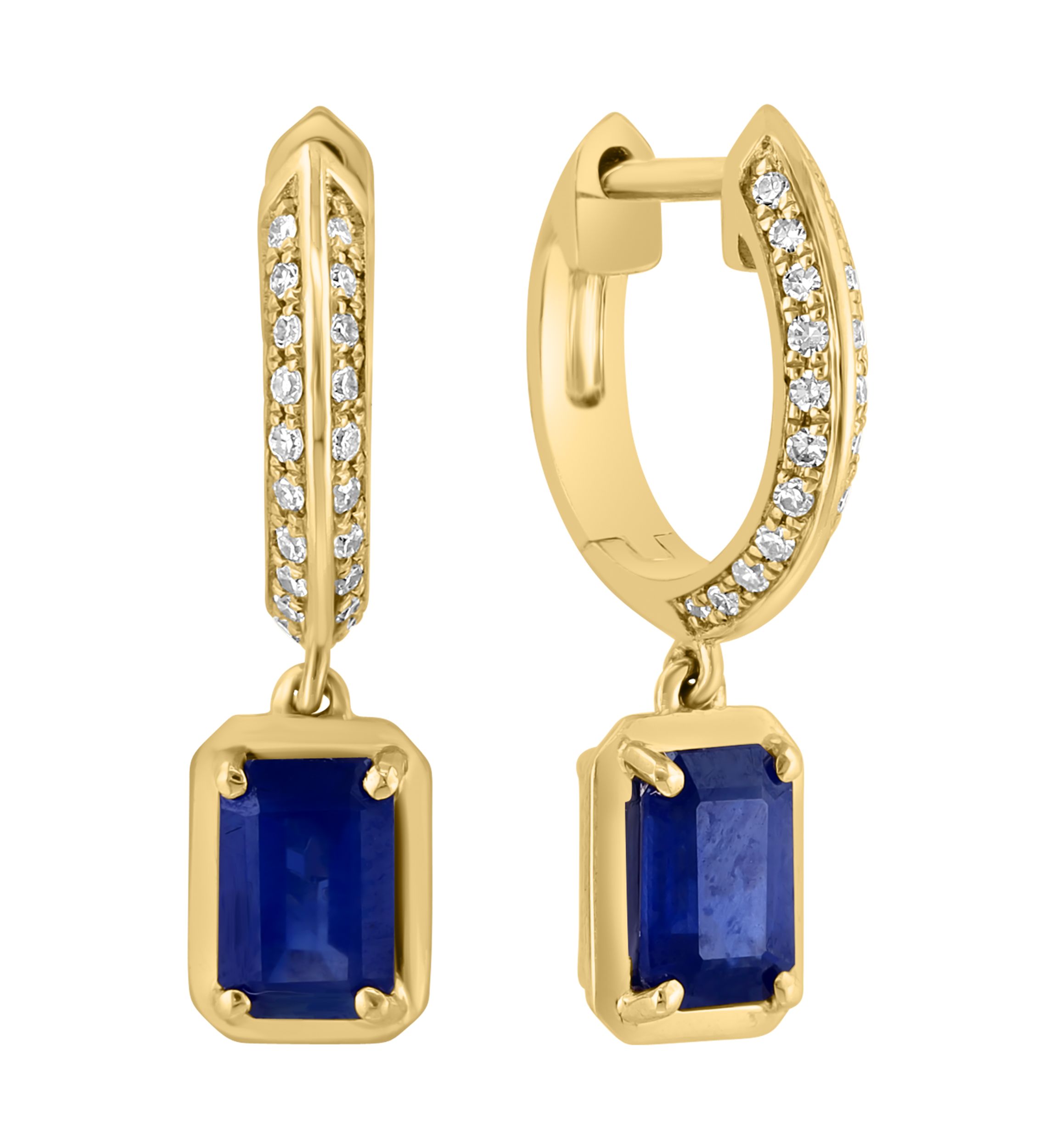 1/6 ct. t.w. Sapphire Drop Earrings in 14K Yellow Gold