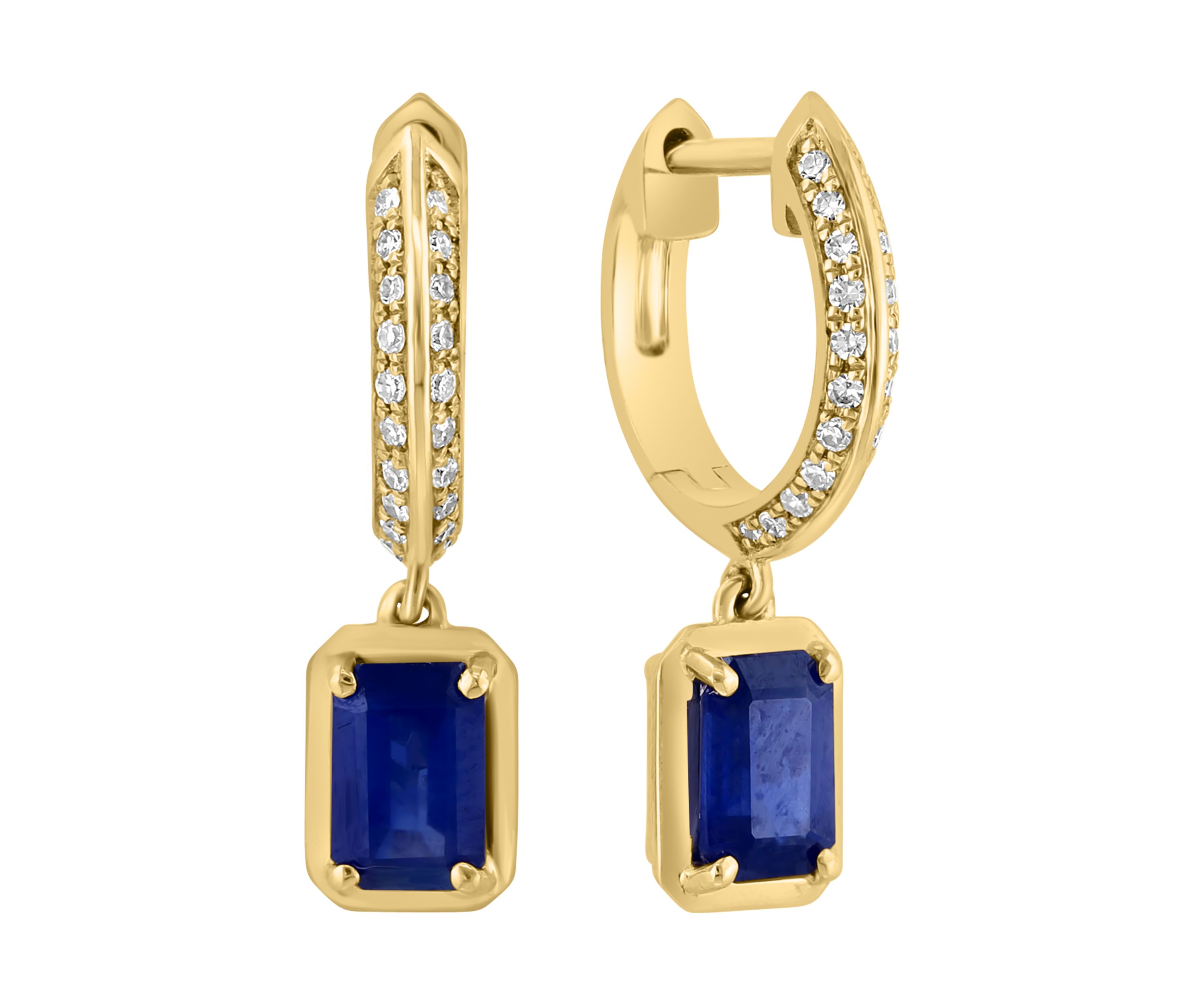 1/6 ct. t.w. Sapphire Drop Earrings in 14K Yellow Gold