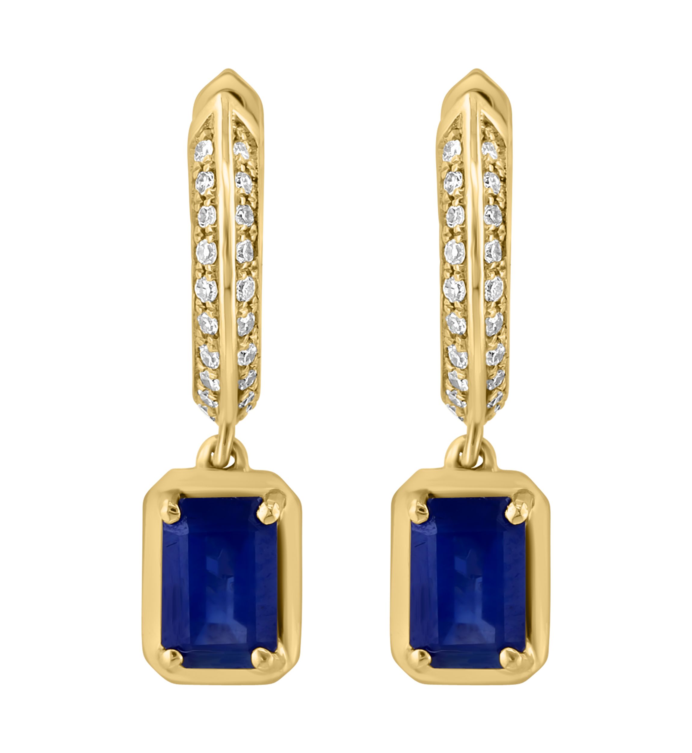 1/6 ct. t.w. Sapphire Drop Earrings in 14K Yellow Gold