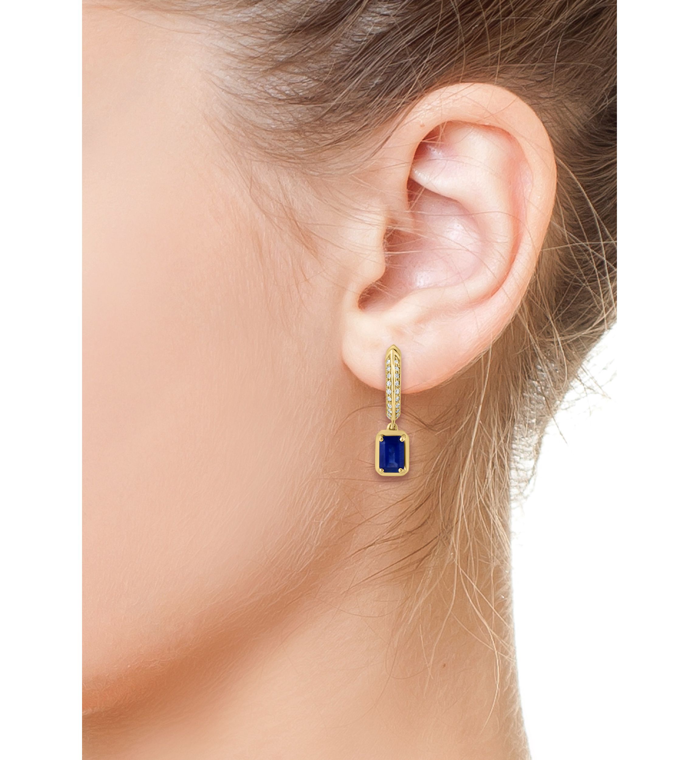 1/6 ct. t.w. Sapphire Drop Earrings in 14K Yellow Gold