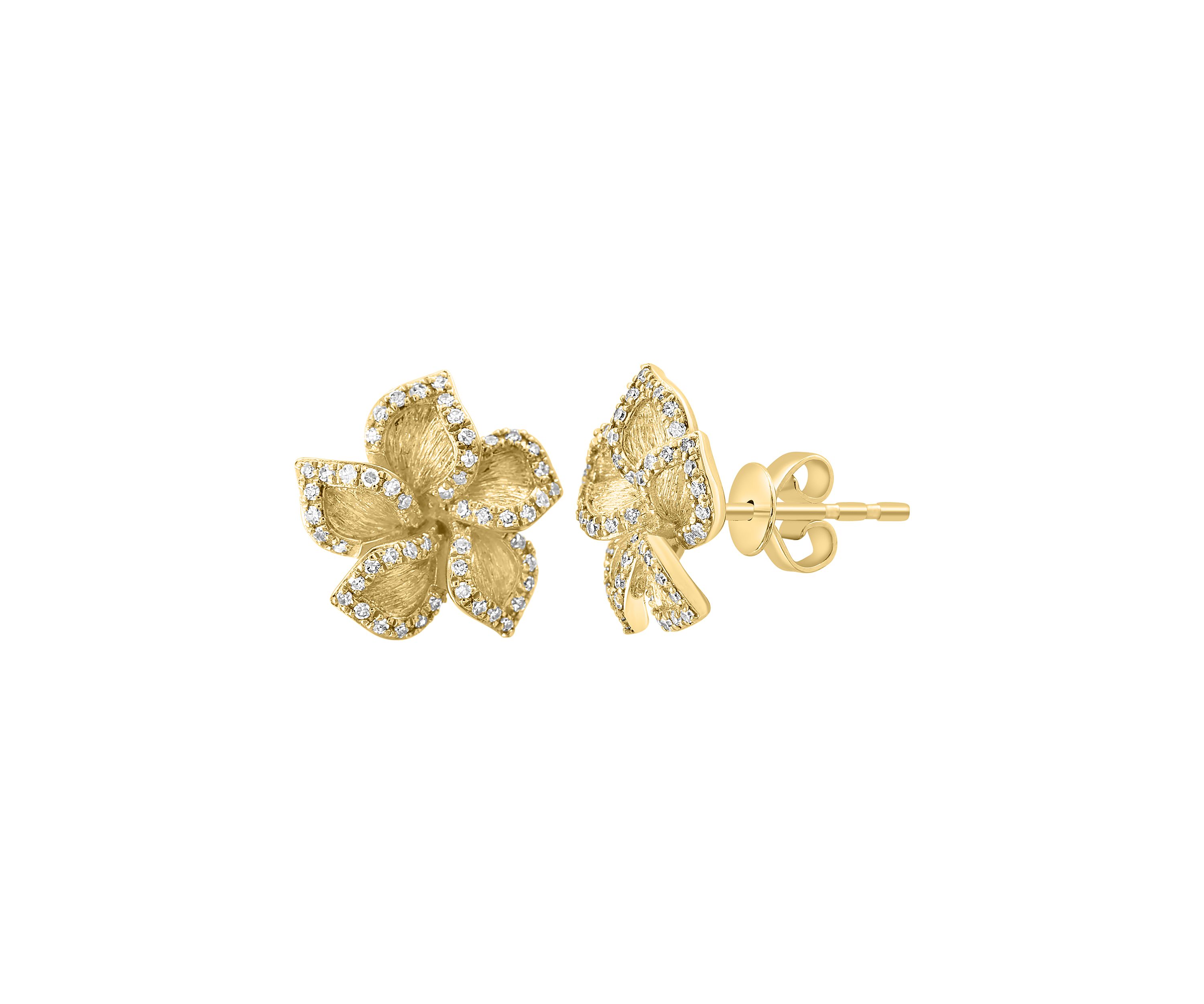 1/3 ct. t.w. Diamond Flower Earrings in 14K Yellow Gold