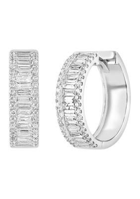 Effy 3/4 ct. t.w. Diamond Hoop Earrings in 14K White Gold -  5400452VZ0IR29DD3