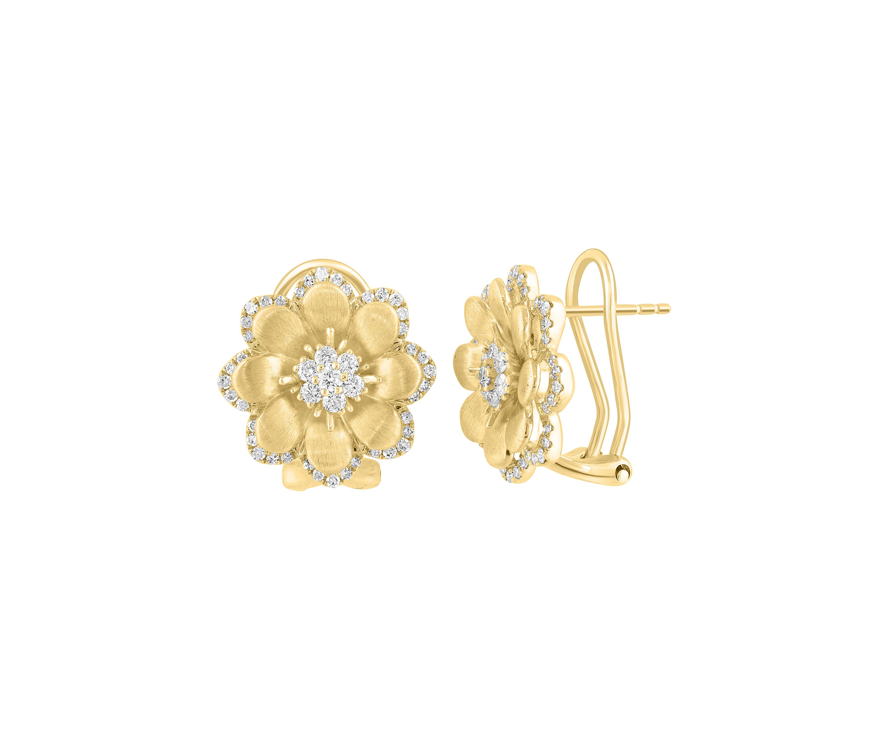 14K Yellow Gold Diamond Earrings