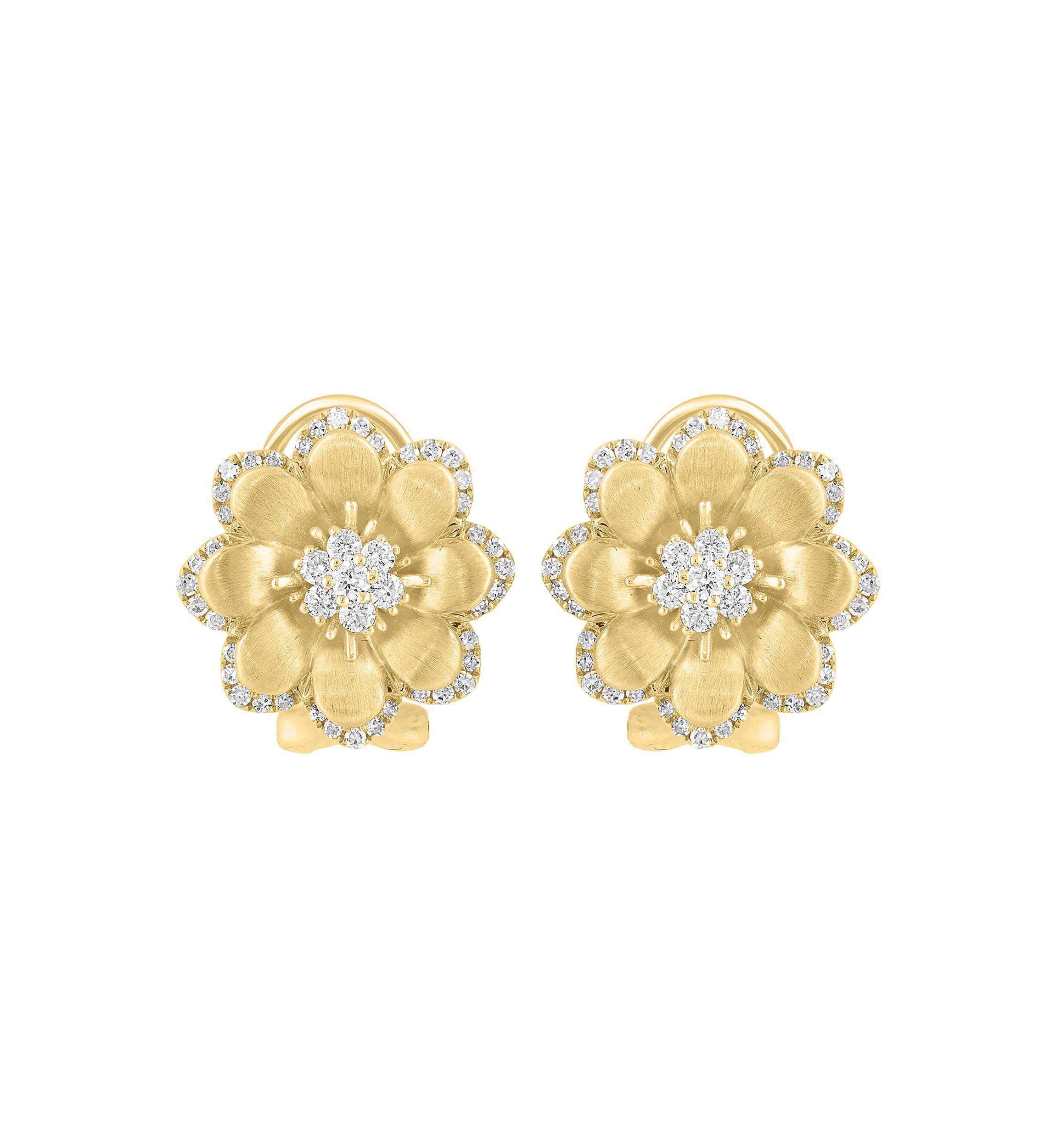 14K Yellow Gold Diamond Earrings