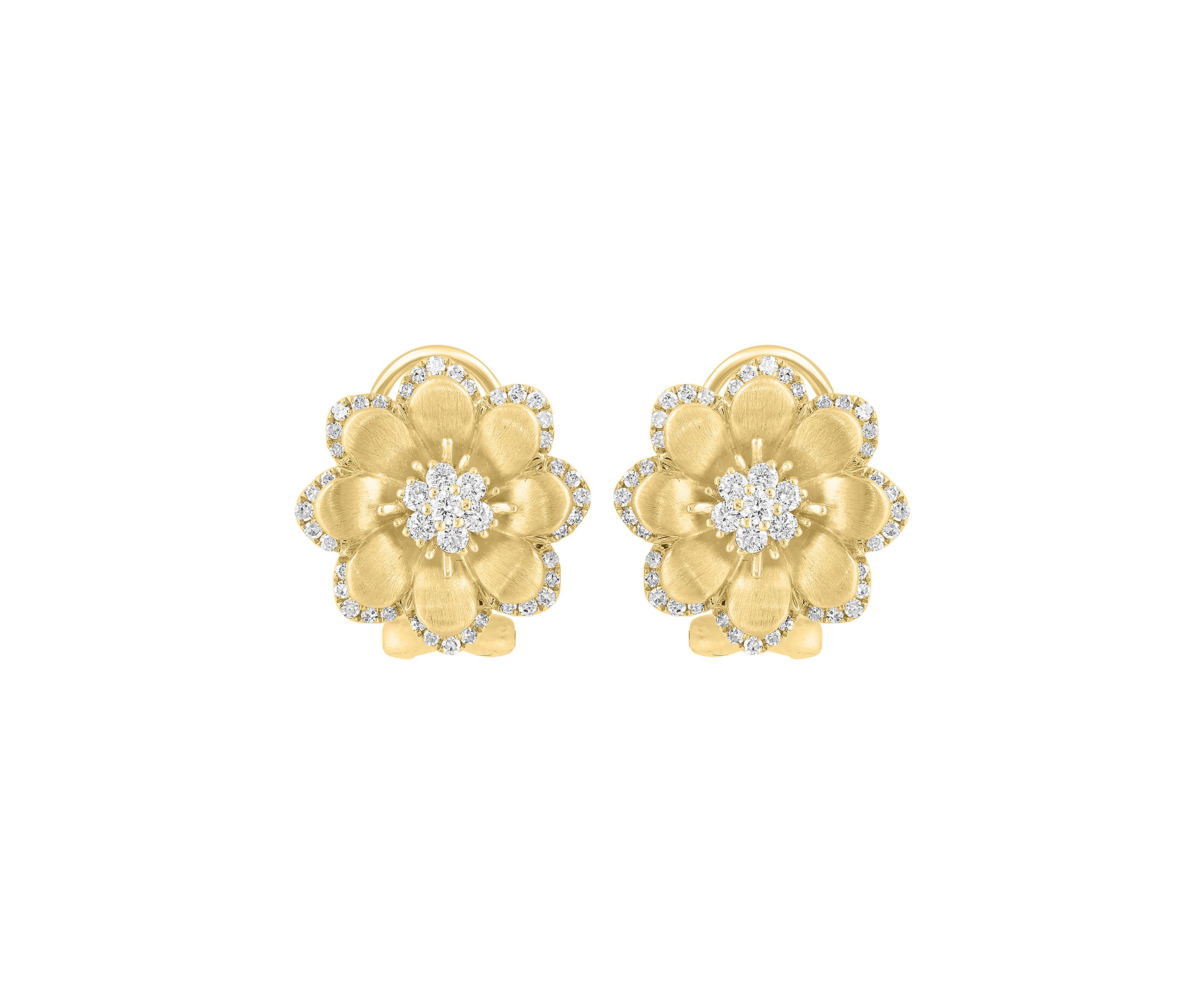 14K Yellow Gold Diamond Earrings
