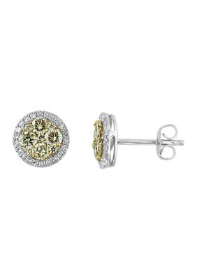 Effy 1.08 Ct. T.w. Diamond Earrings 14K Two-Tone Metal, Gold -  0607649314019