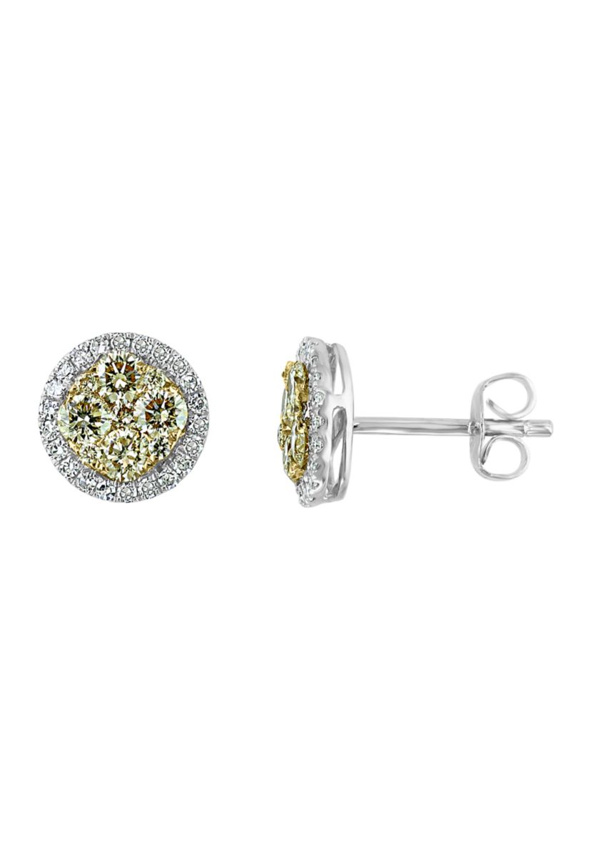 1.08 ct. t.w. Diamond Earrings 14k Two-Tone Metal 