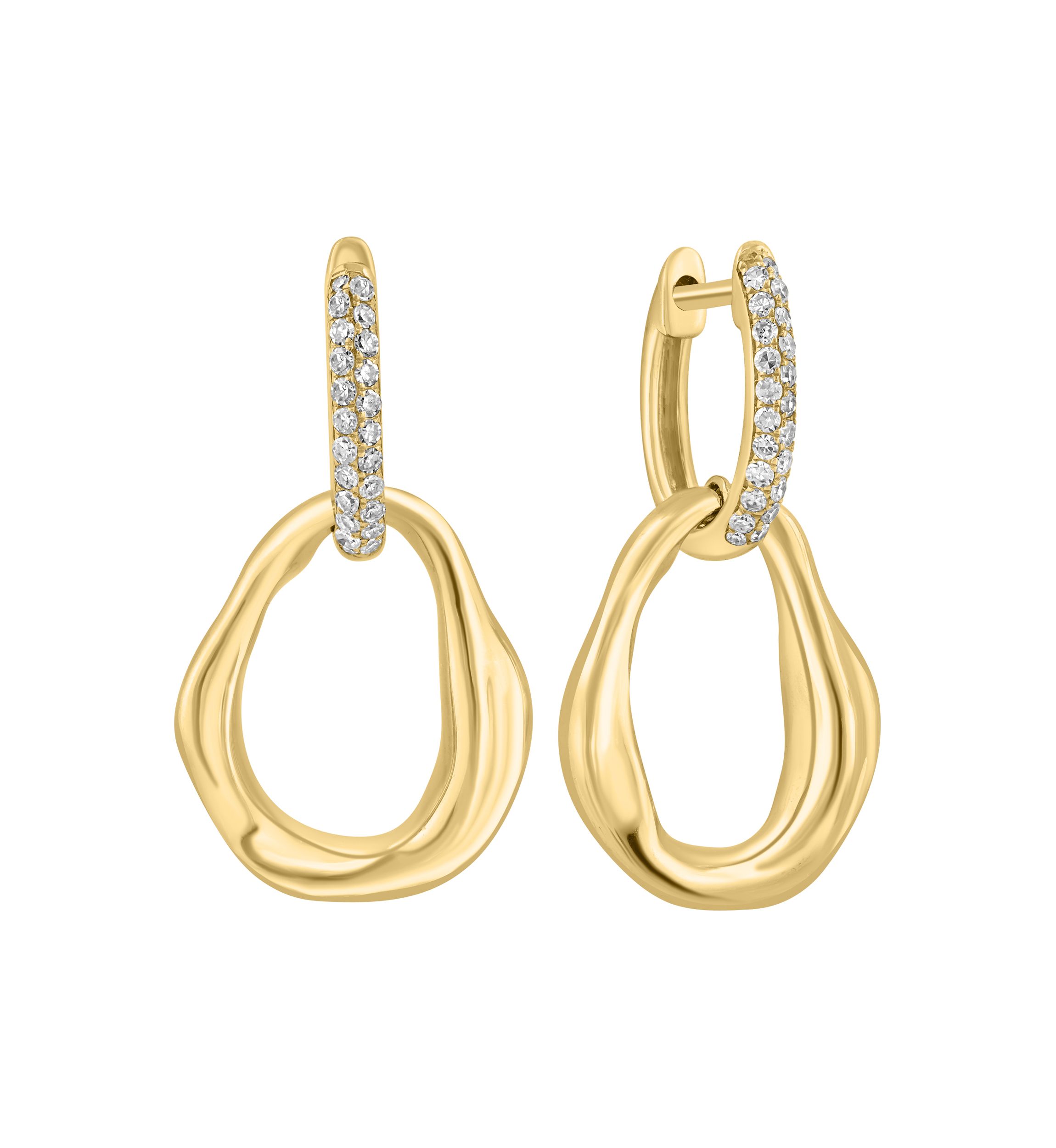 14K Yellow Gold Diamond Earrings