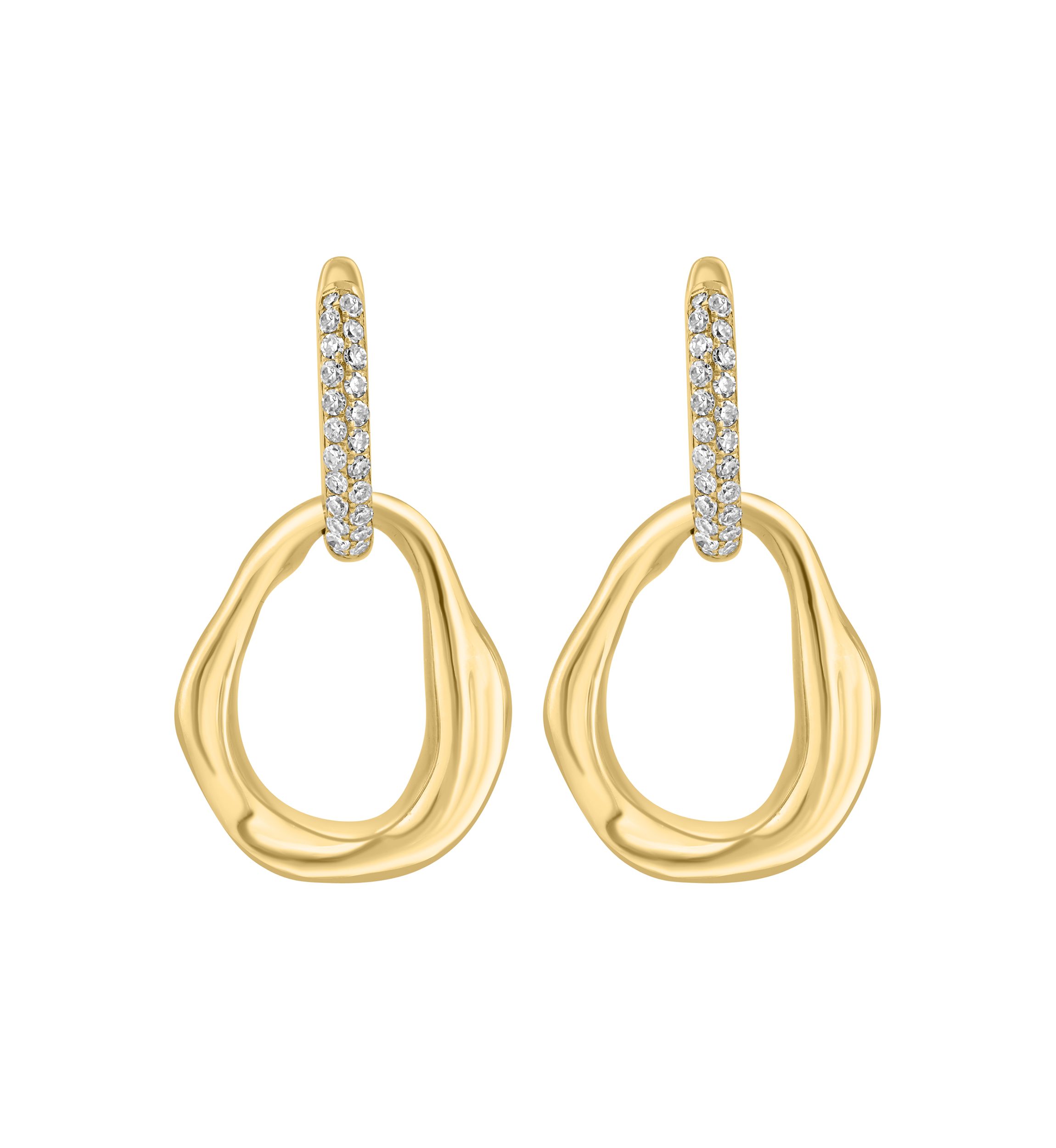 14K Yellow Gold Diamond Earrings