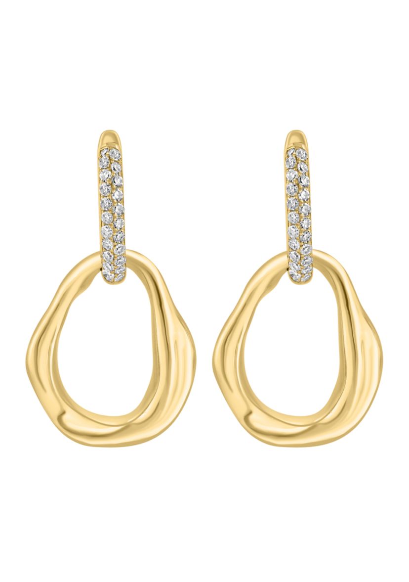 14K Yellow Gold Diamond Earrings
