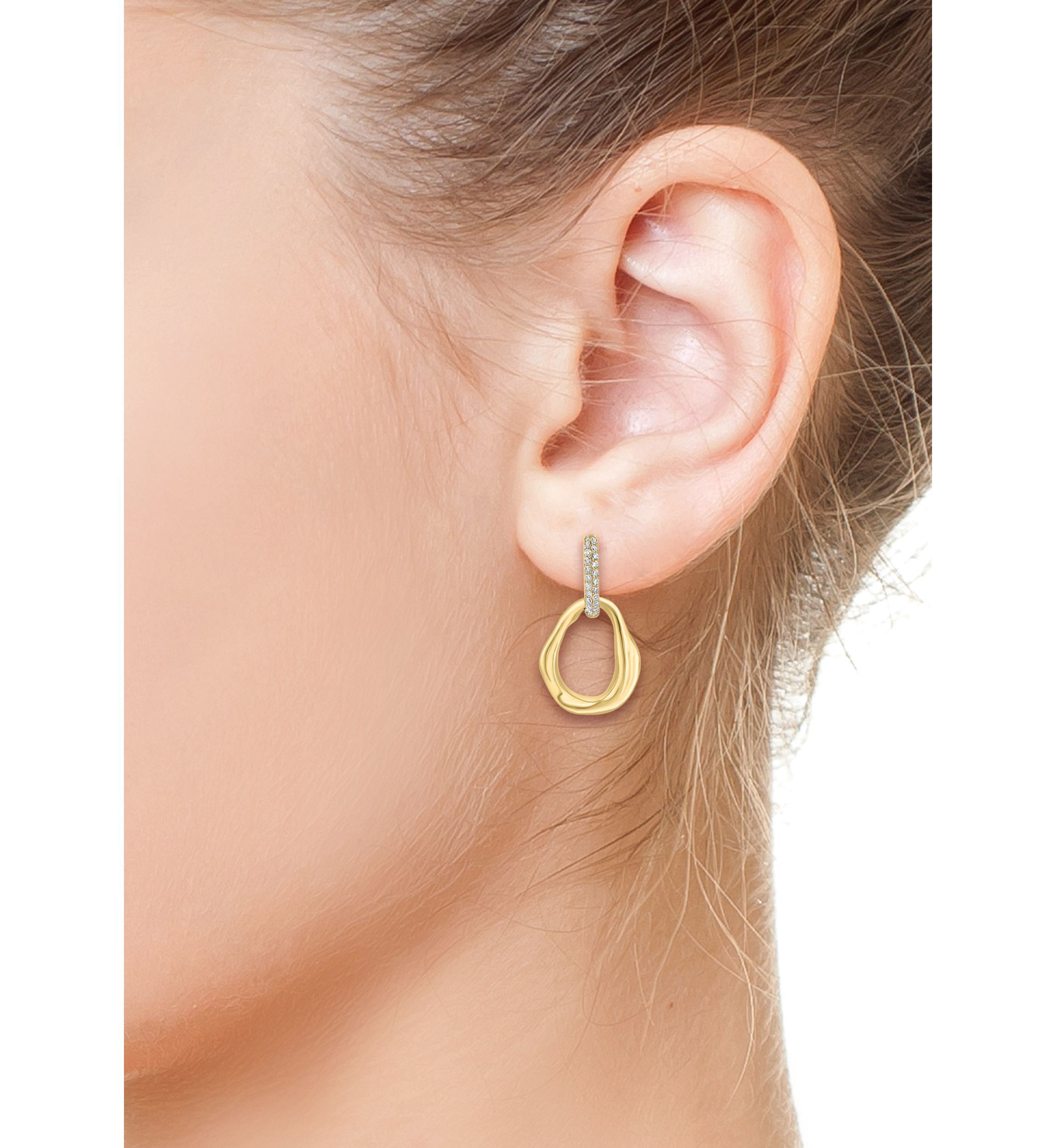 14K Yellow Gold Diamond Earrings