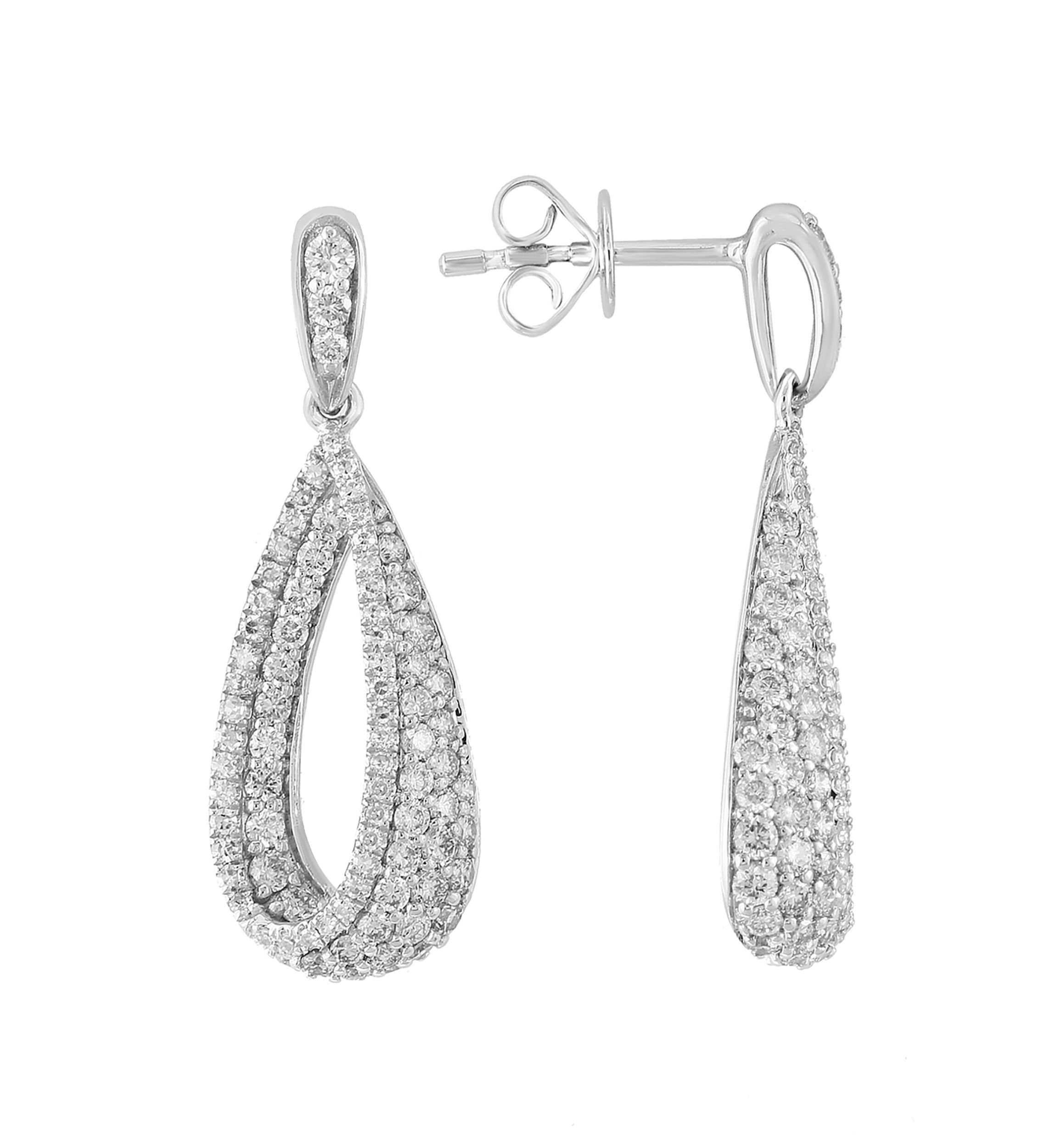 1.25 ct. t.w. Diamond Pear Earrings in 14K White Gold