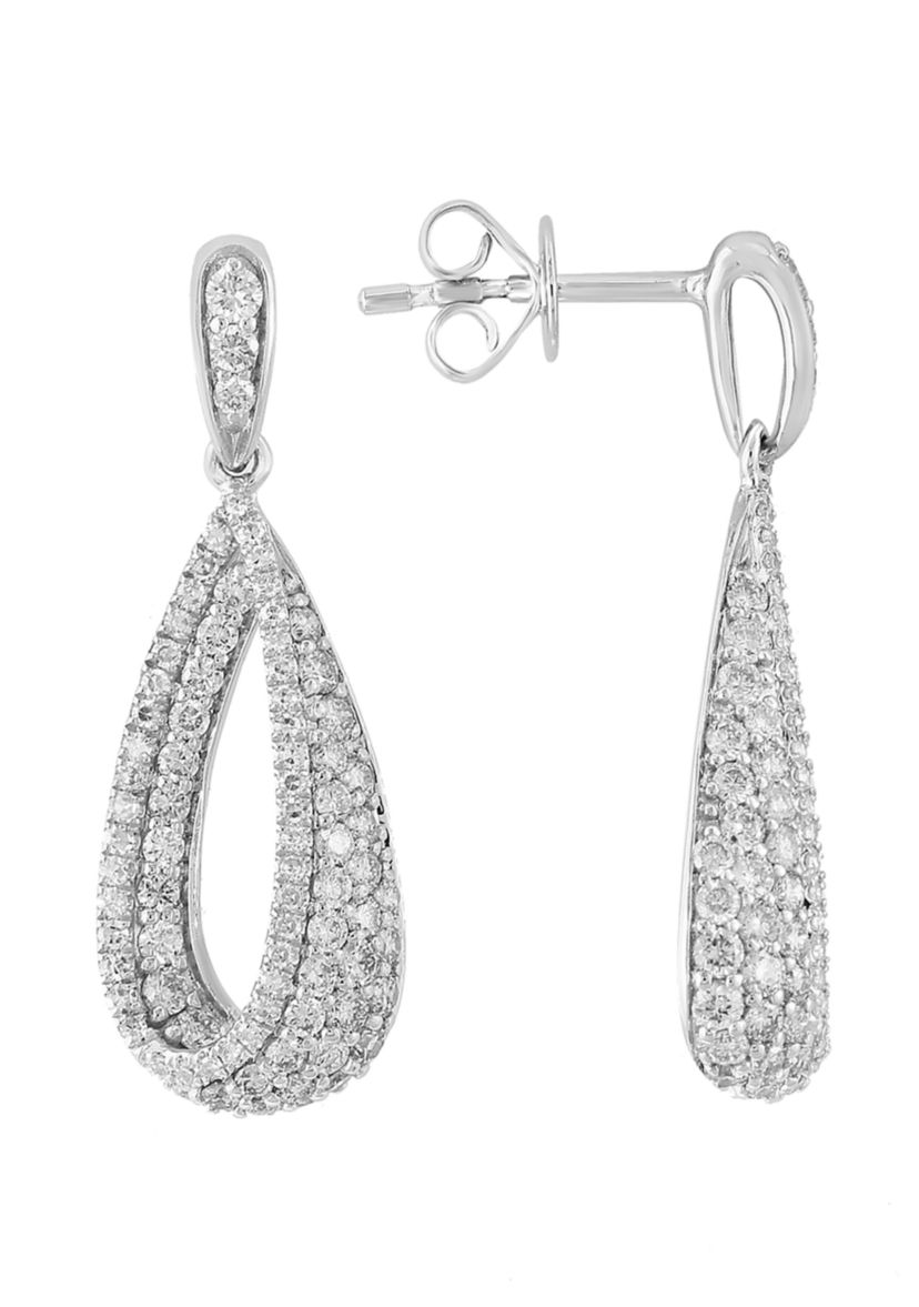 1.25 ct. t.w. Diamond Pear Earrings in 14K White Gold