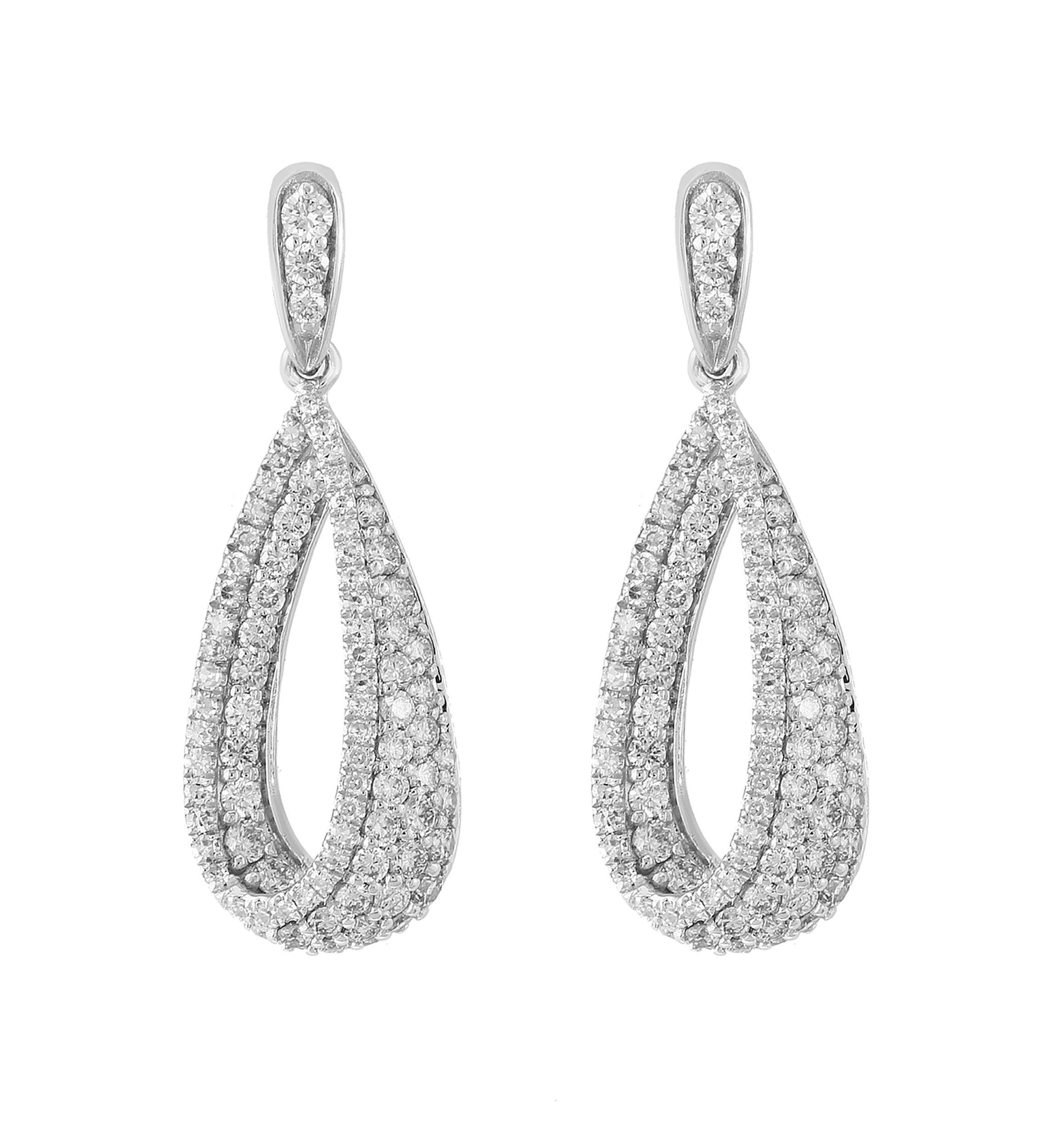 1.25 ct. t.w. Diamond Pear Earrings in 14K White Gold
