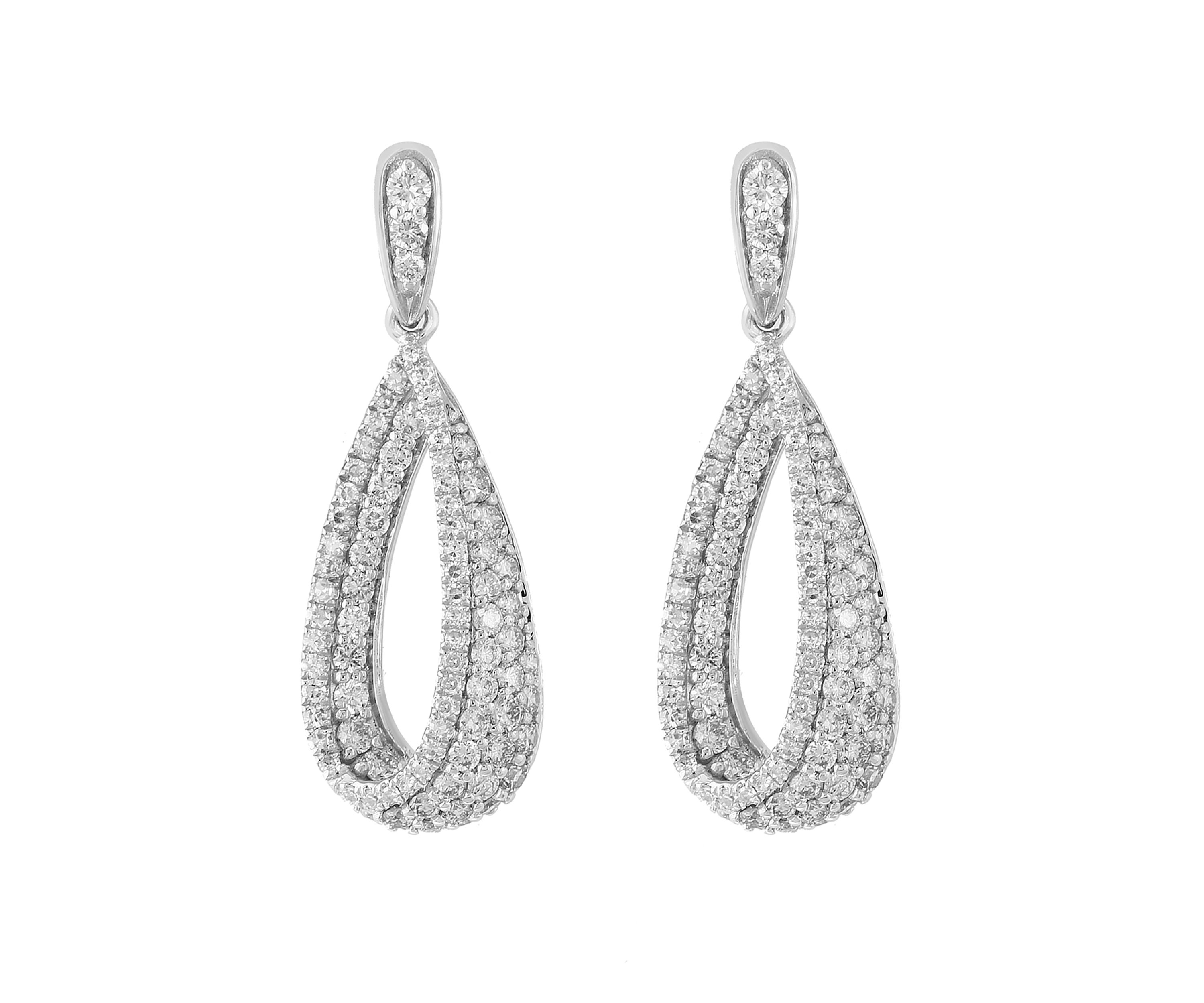 1.25 ct. t.w. Diamond Pear Earrings in 14K White Gold
