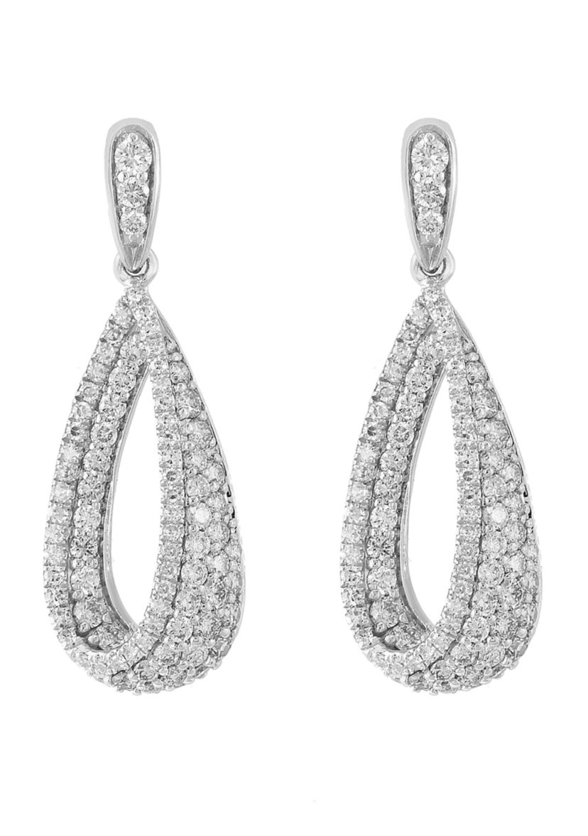 1.25 ct. t.w. Diamond Pear Earrings in 14K White Gold