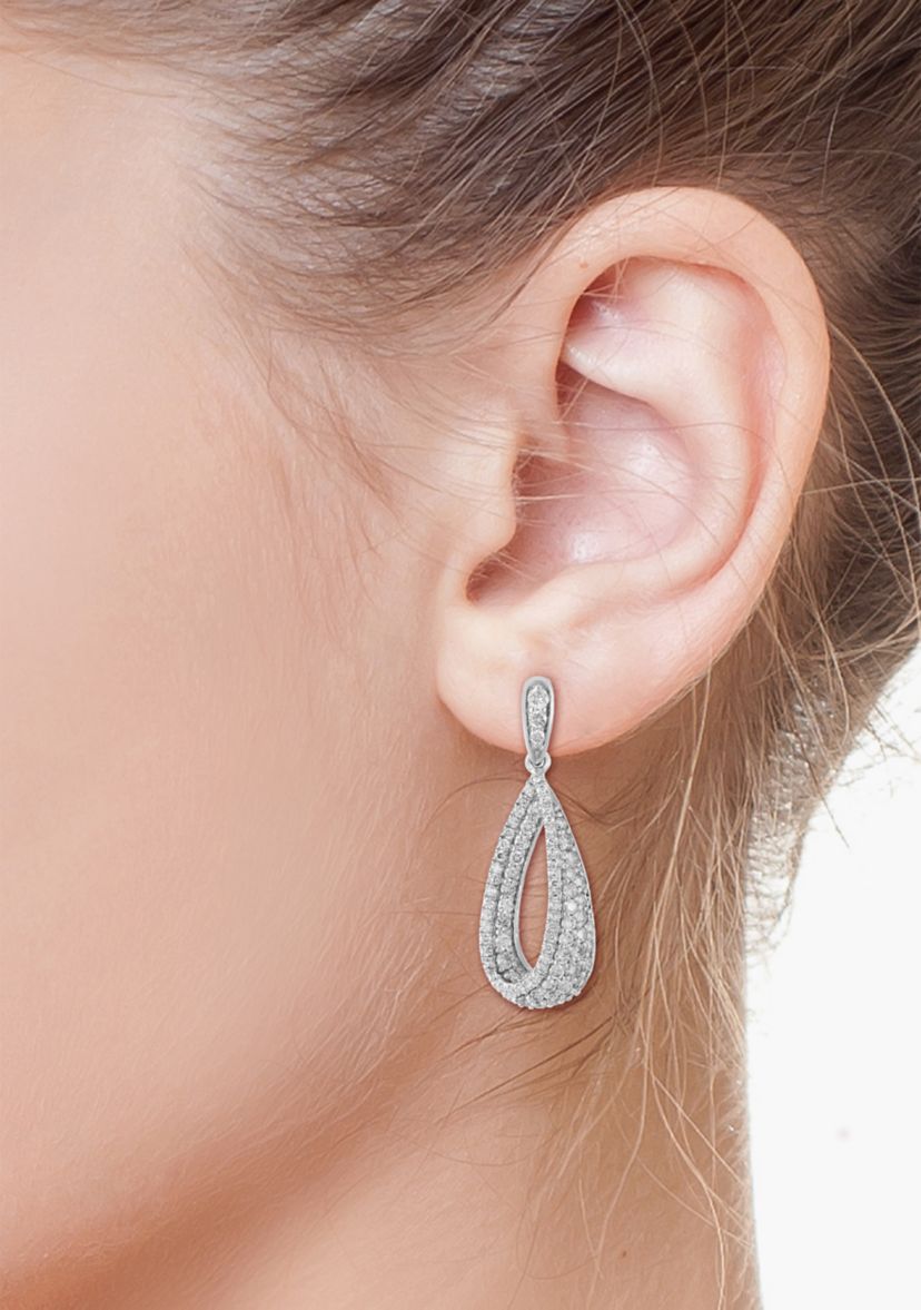 1.25 ct. t.w. Diamond Pear Earrings in 14K White Gold