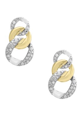 Effy 1/3 Ct. T.w. Diamond Earrings In 14K Two Tone Gold