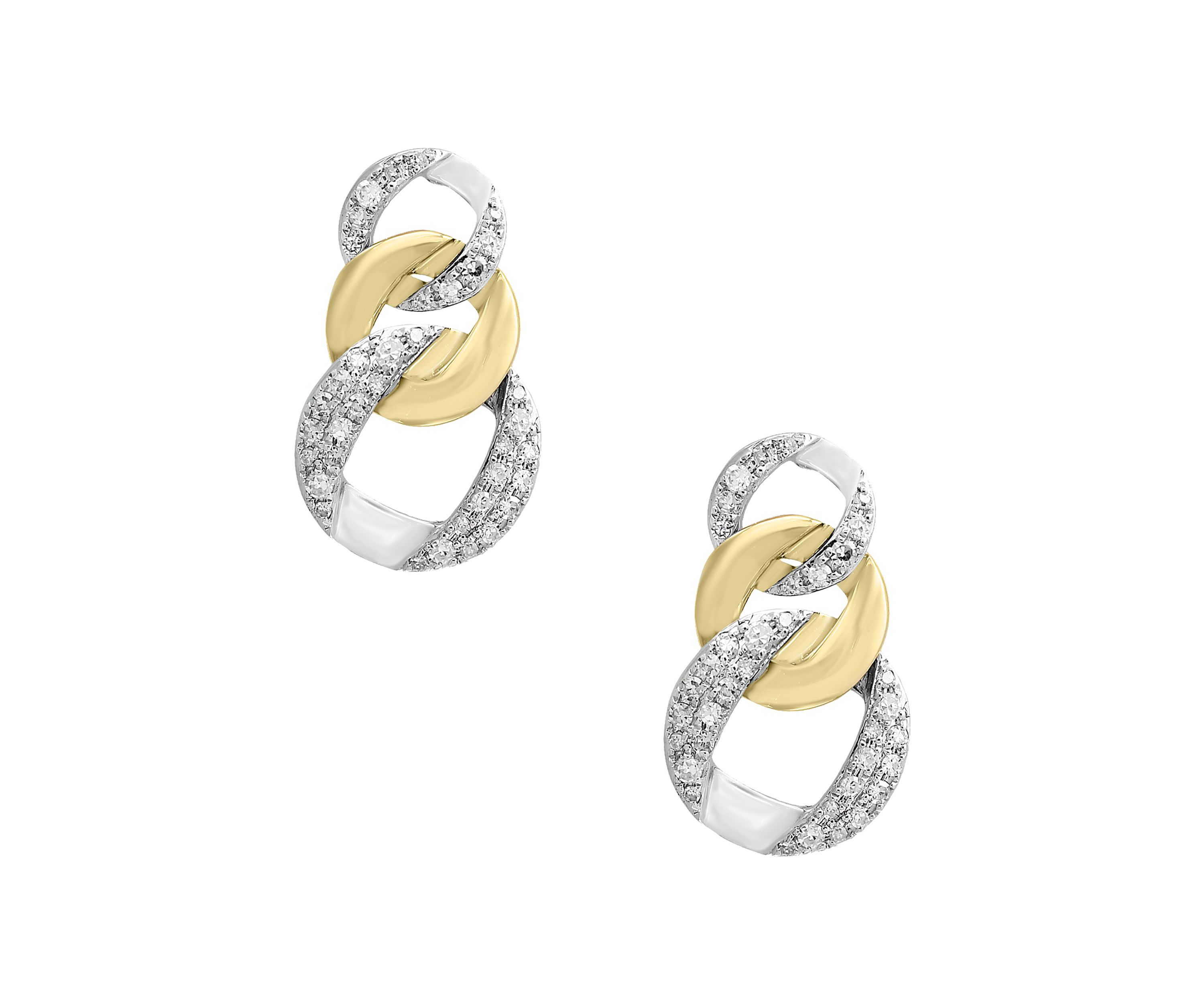 1/3 ct. t.w. Diamond Earrings in 14K Two Tone Gold 