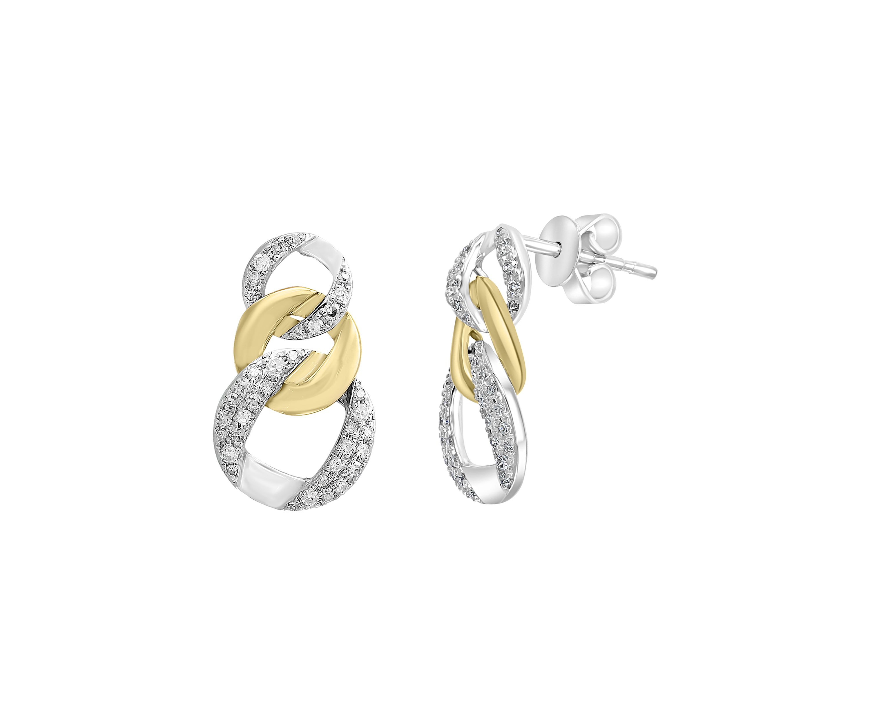 1/3 ct. t.w. Diamond Earrings in 14K Two Tone Gold 