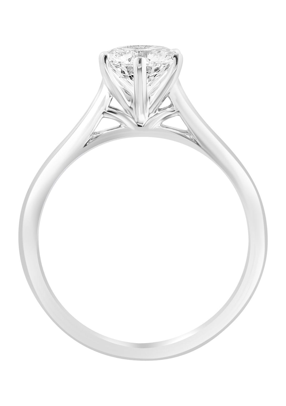 Lab Created 14K White Gold Lab Grown Diamond Ring (With 1 ct. t.w. Center Size) 
