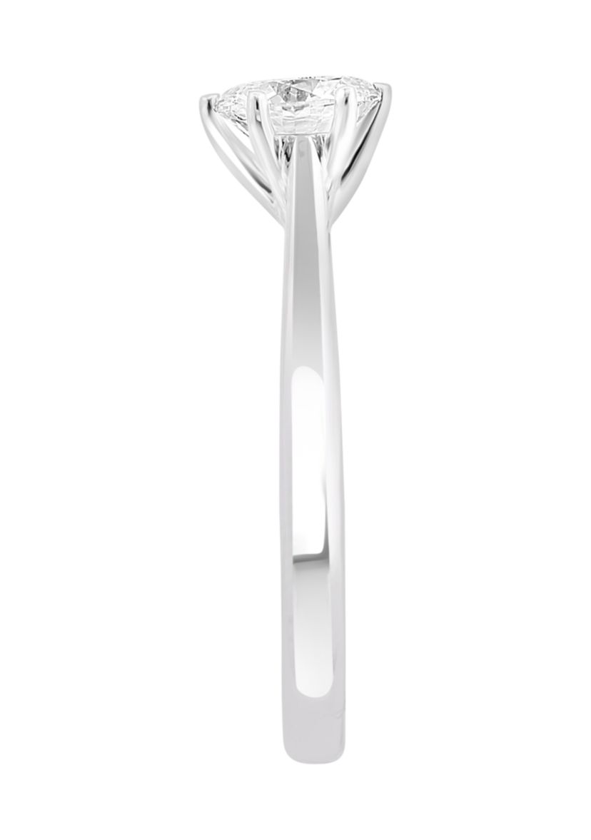 Lab Created 14K White Gold Lab Grown Diamond Ring (With 1 ct. t.w. Center Size) 