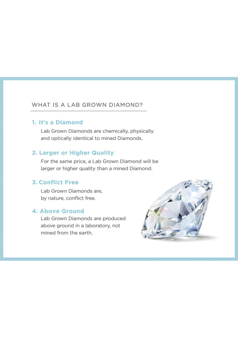 Lab Created 14K White Gold Lab Grown Diamond Ring (With 1 ct. t.w. Center Size) 