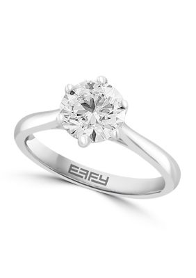 Effy Lab Created 14K White Gold Lab Grown Diamond Ring (With 1.47 Ct. T.w. Center Size)