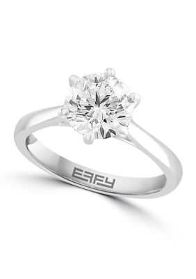 Effy Lab Created 14K White Gold Lab Grown Diamond Ring
