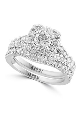 Effy 14K White Gold Lab Grown Diamond Ring (With 1/2 Ct. T.w. Center Size)