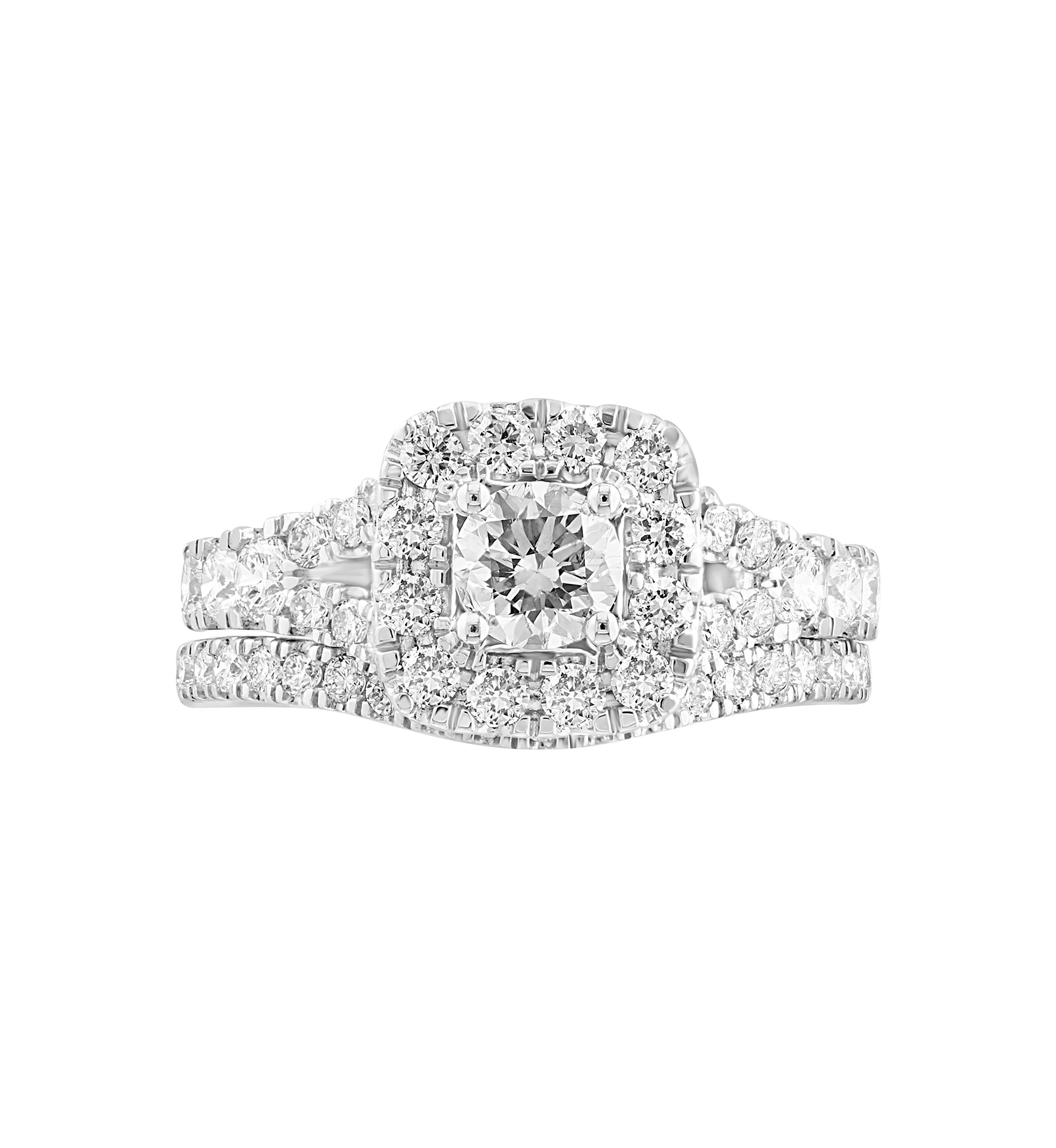  14K White Gold Lab Grown Diamond Ring (With  1/2 ct. t.w. Center Size) 