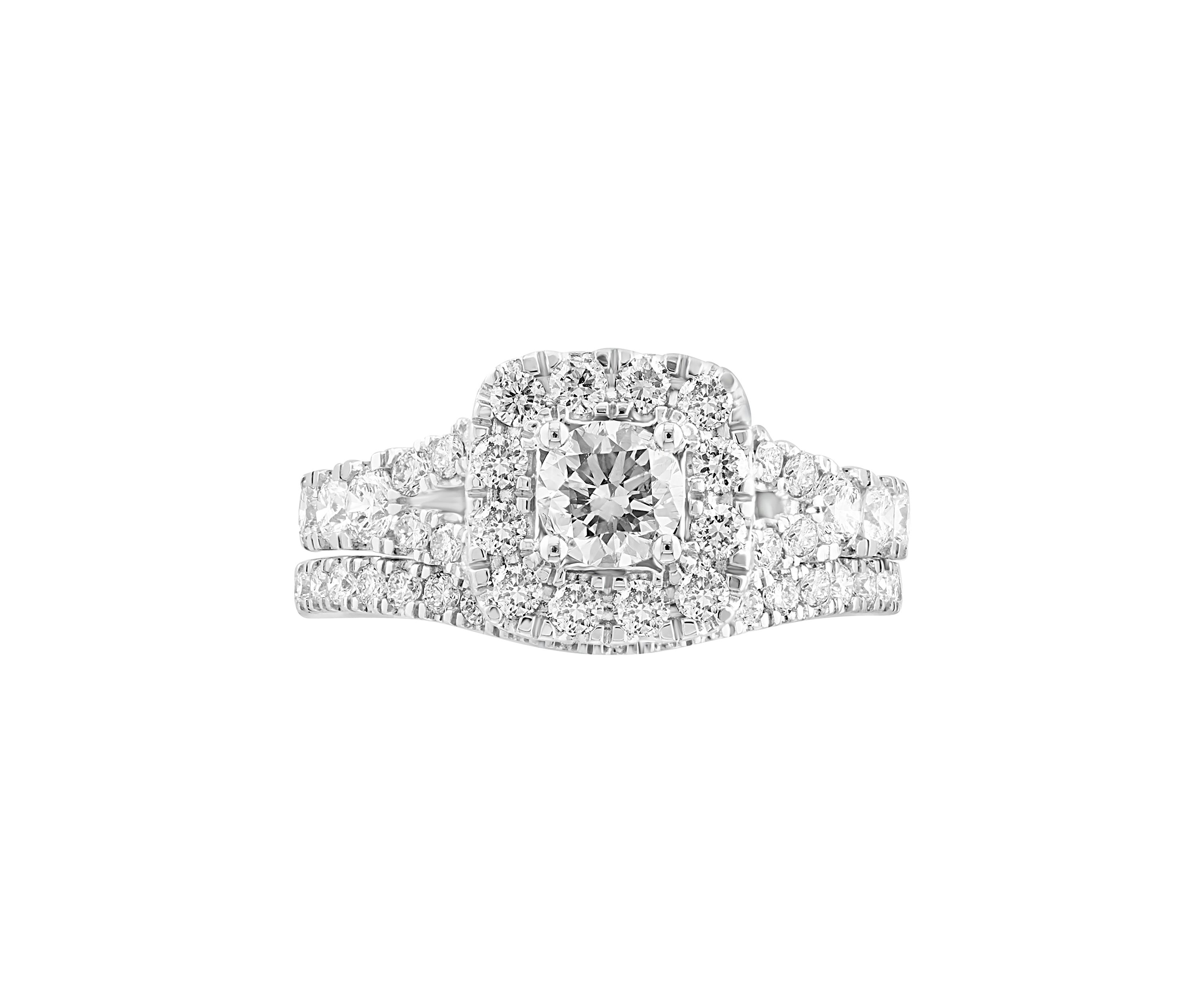  14K White Gold Lab Grown Diamond Ring (With  1/2 ct. t.w. Center Size) 