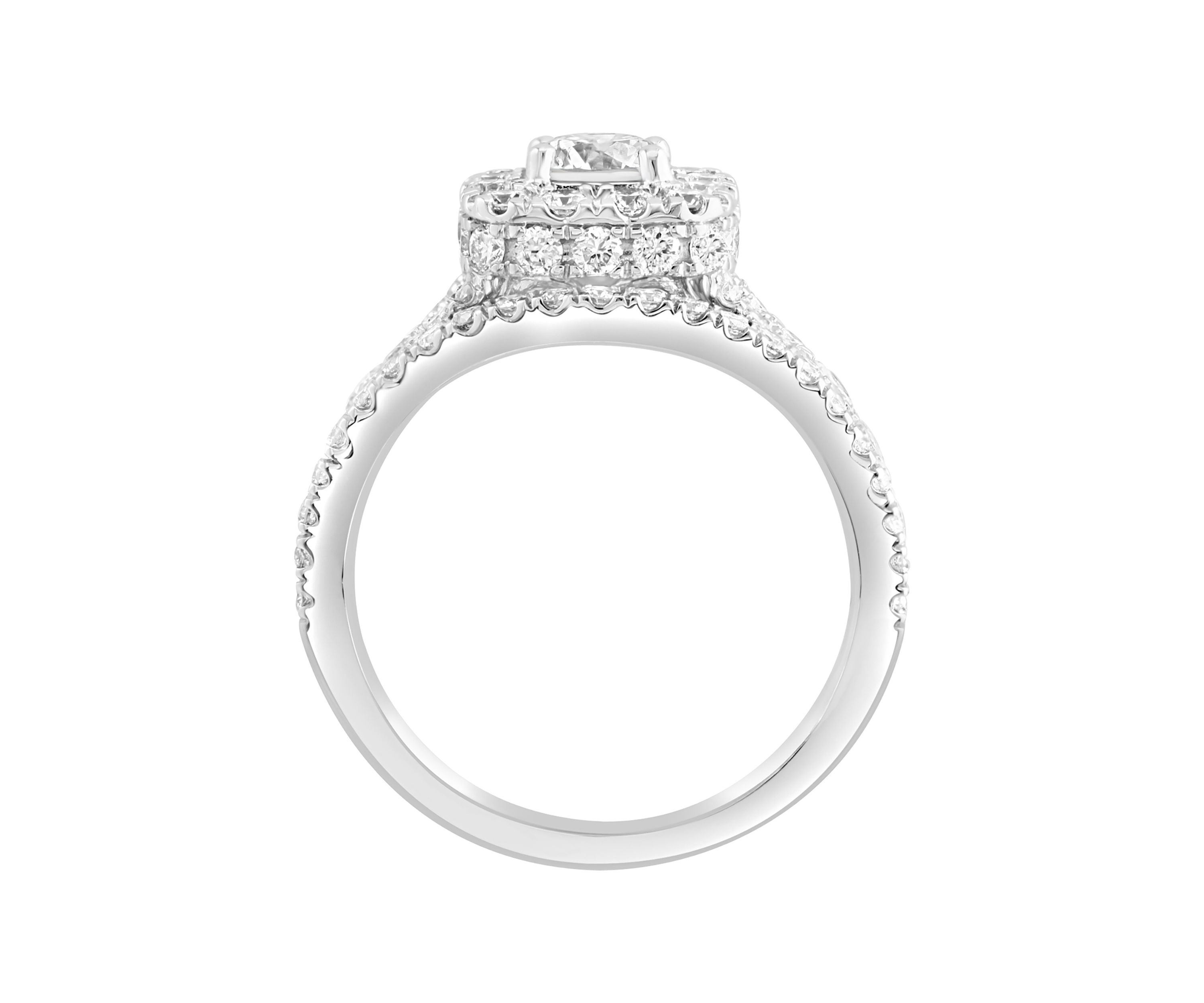  14K White Gold Lab Grown Diamond Ring (With  1/2 ct. t.w. Center Size) 