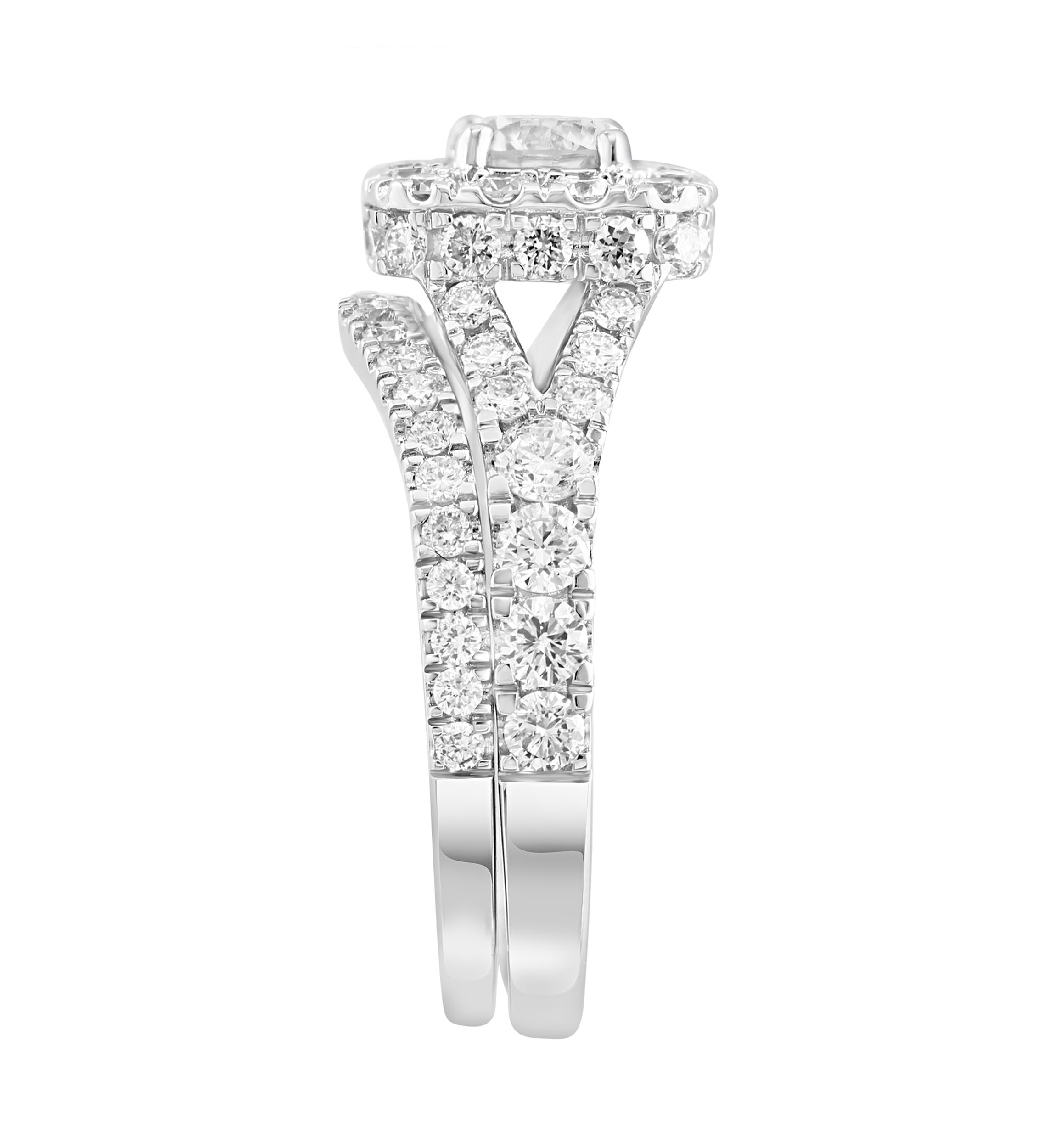 14K White Gold Lab Grown Diamond Ring (With  1/2 ct. t.w. Center Size) 