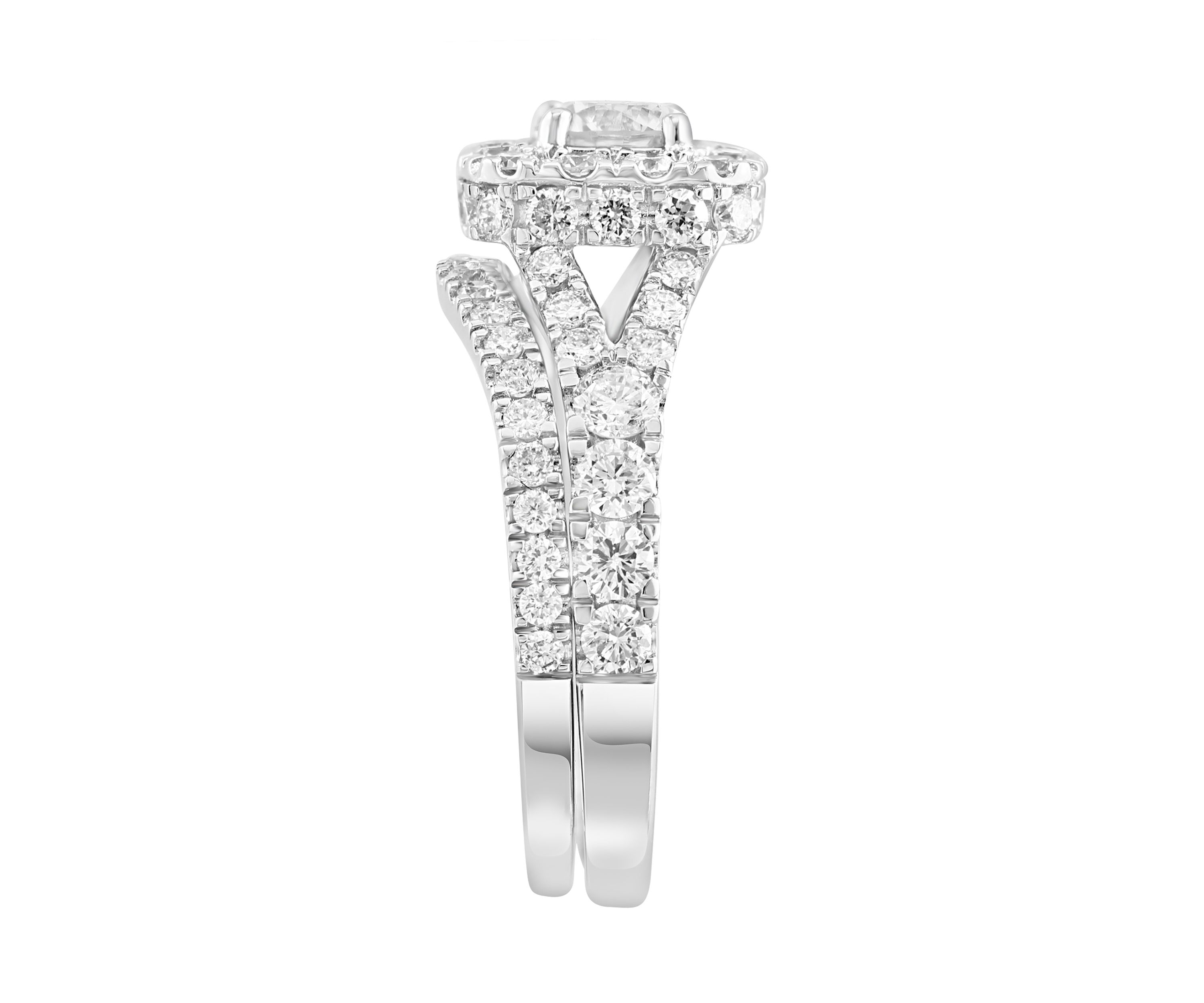  14K White Gold Lab Grown Diamond Ring (With  1/2 ct. t.w. Center Size) 