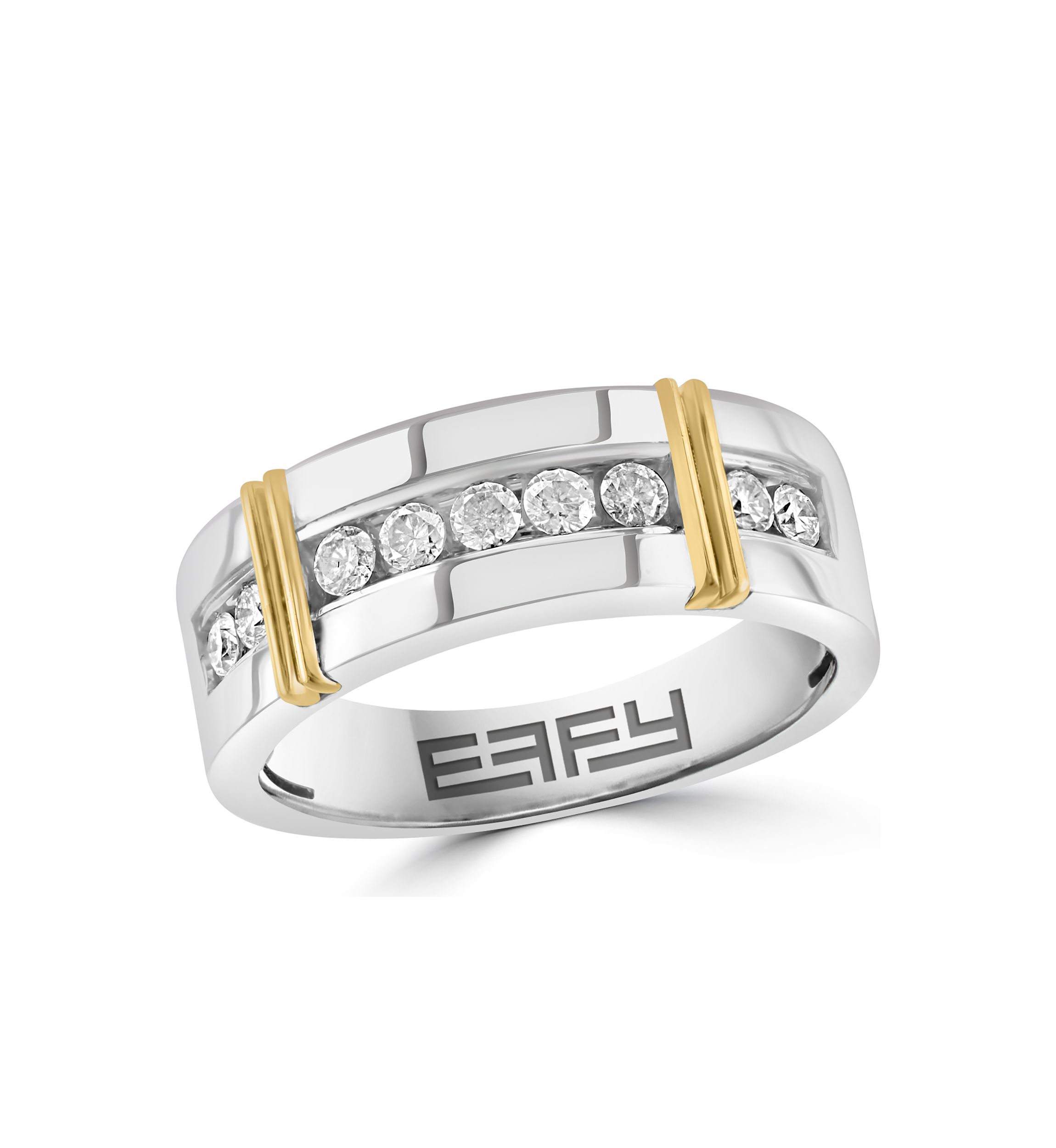 Sterling Silver/14K Gold Plated Lab Grown Diamond Ring 