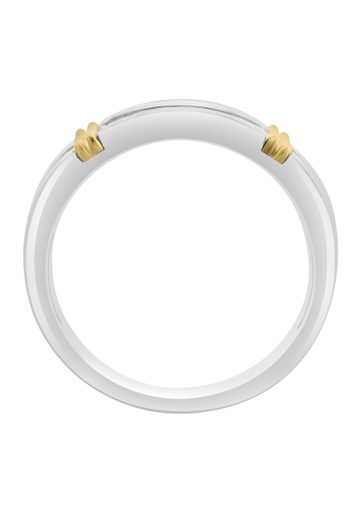 Sterling Silver/14K Gold Plated Lab Grown Diamond Ring 