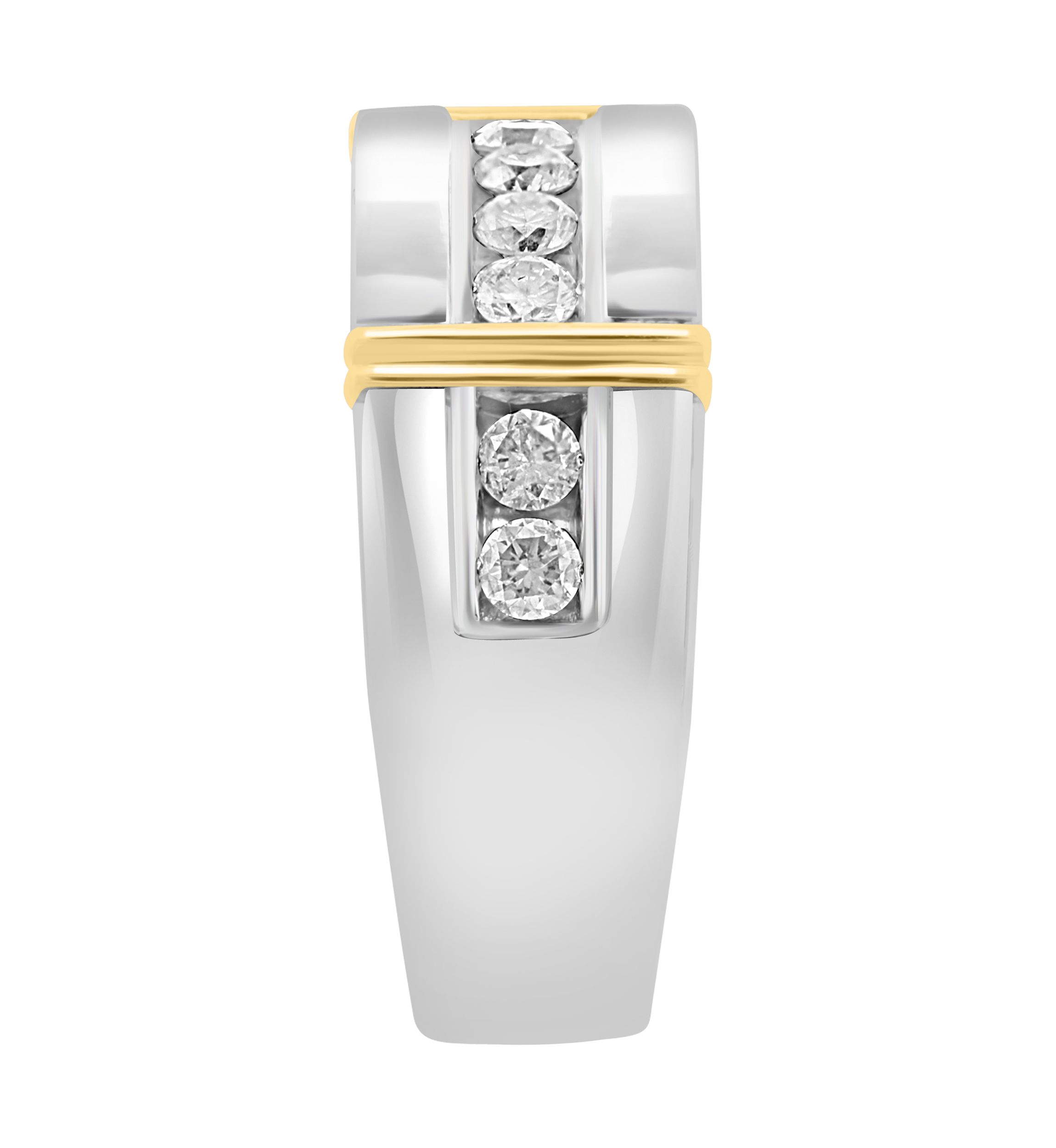 Sterling Silver/14K Gold Plated Lab Grown Diamond Ring 