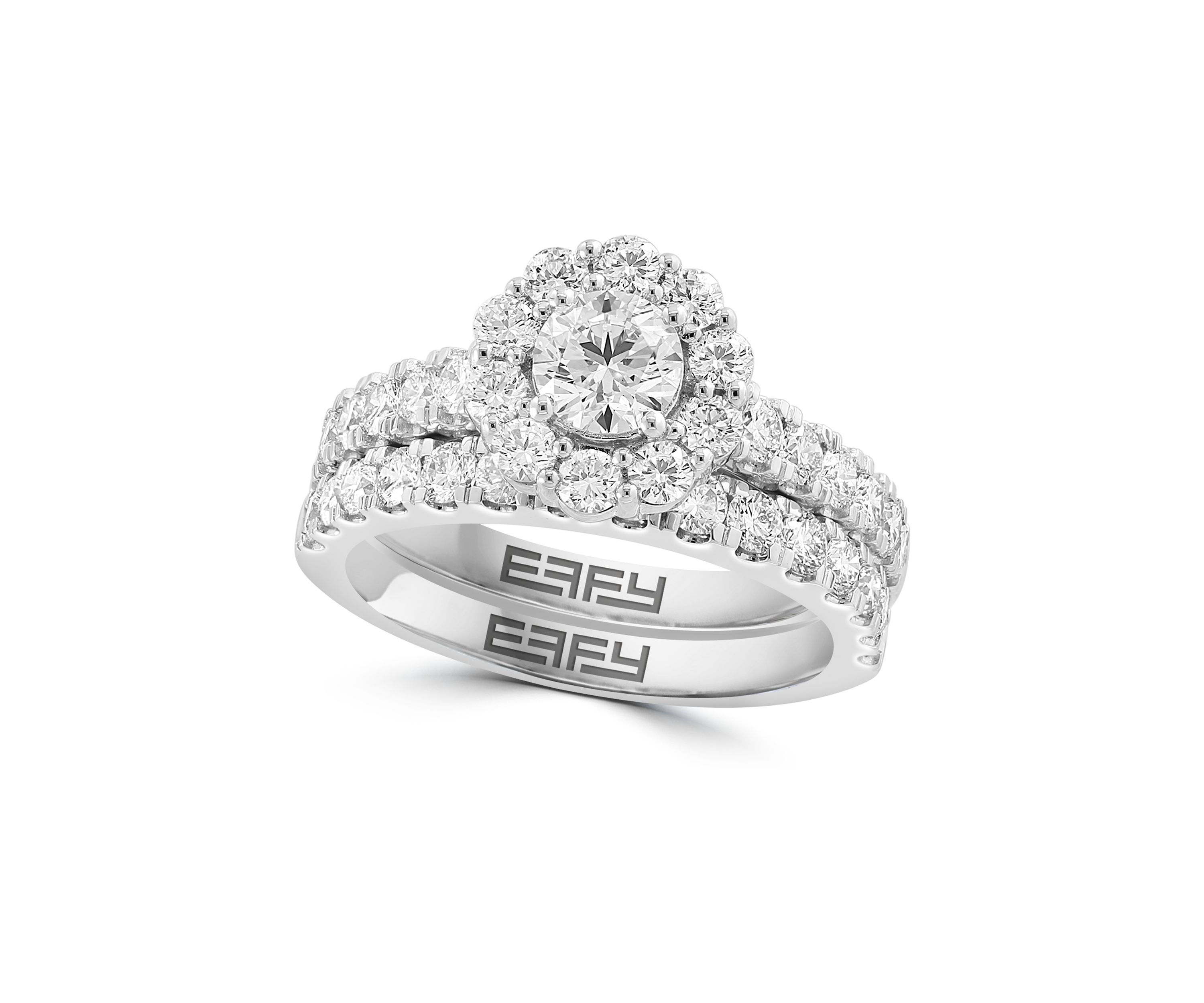Lab Created Diamond Bridal Set Ring in 14K White Gold