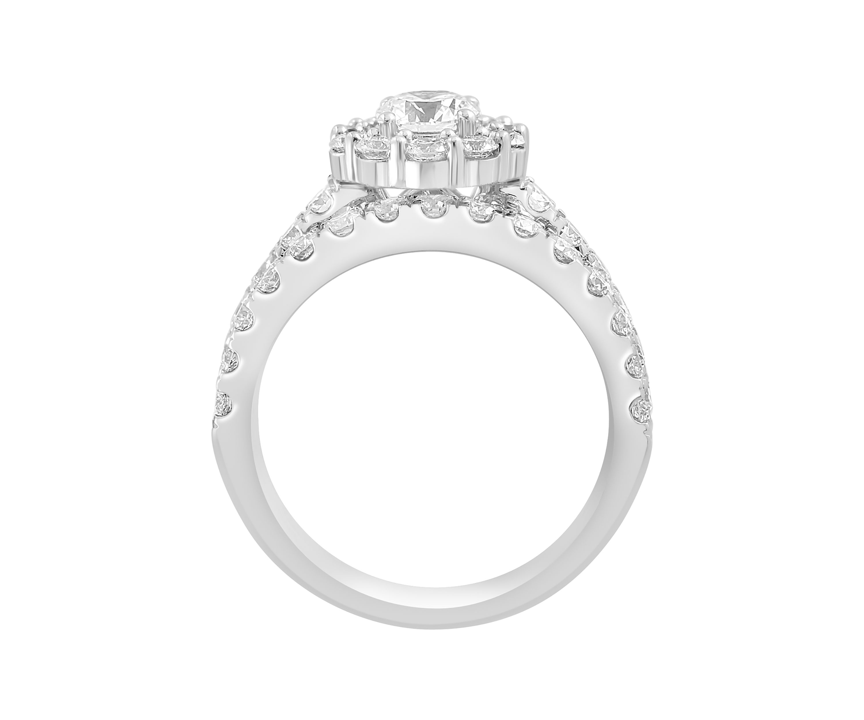 Lab Created Diamond Bridal Set Ring in 14K White Gold