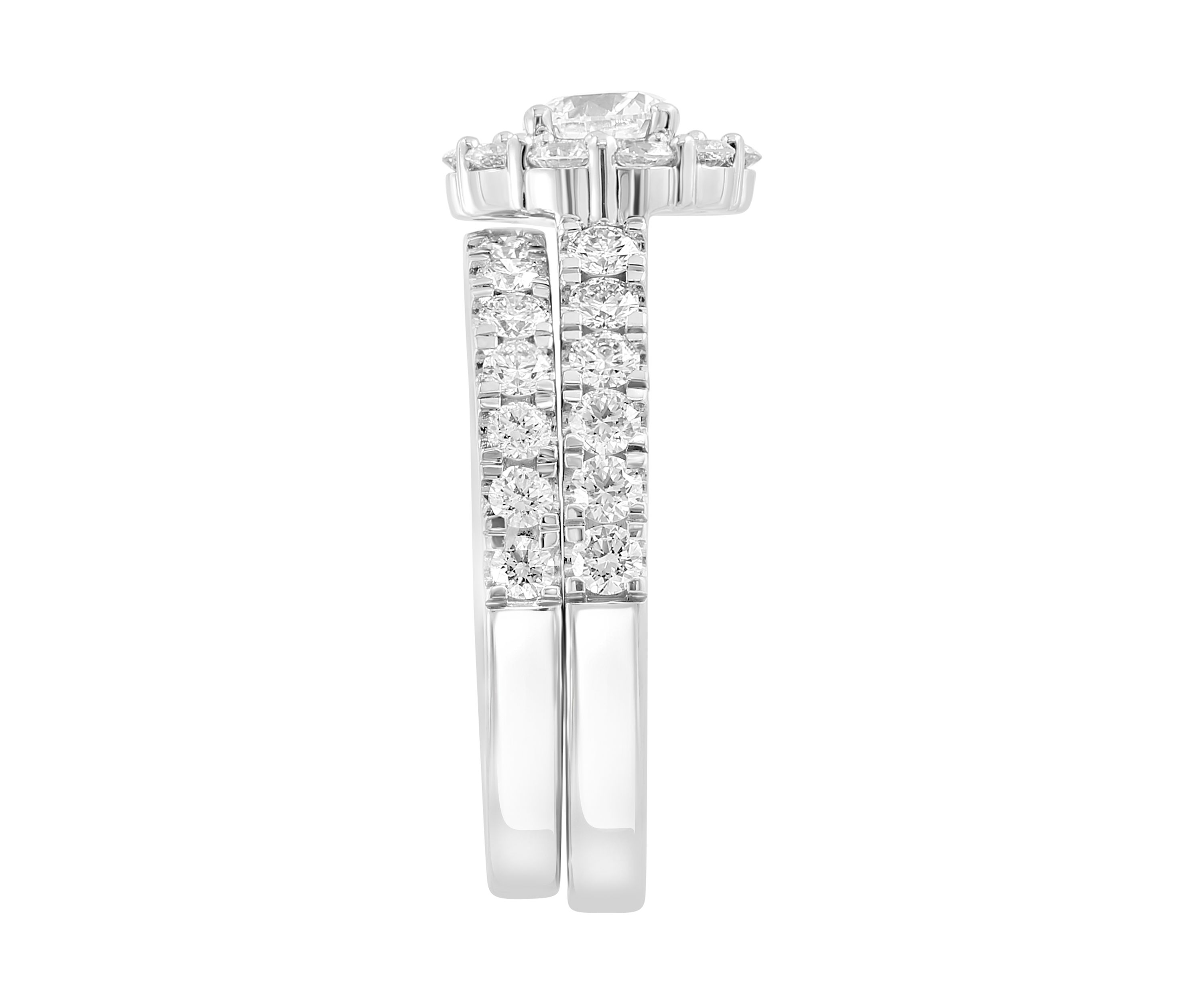 Lab Created Diamond Bridal Set Ring in 14K White Gold