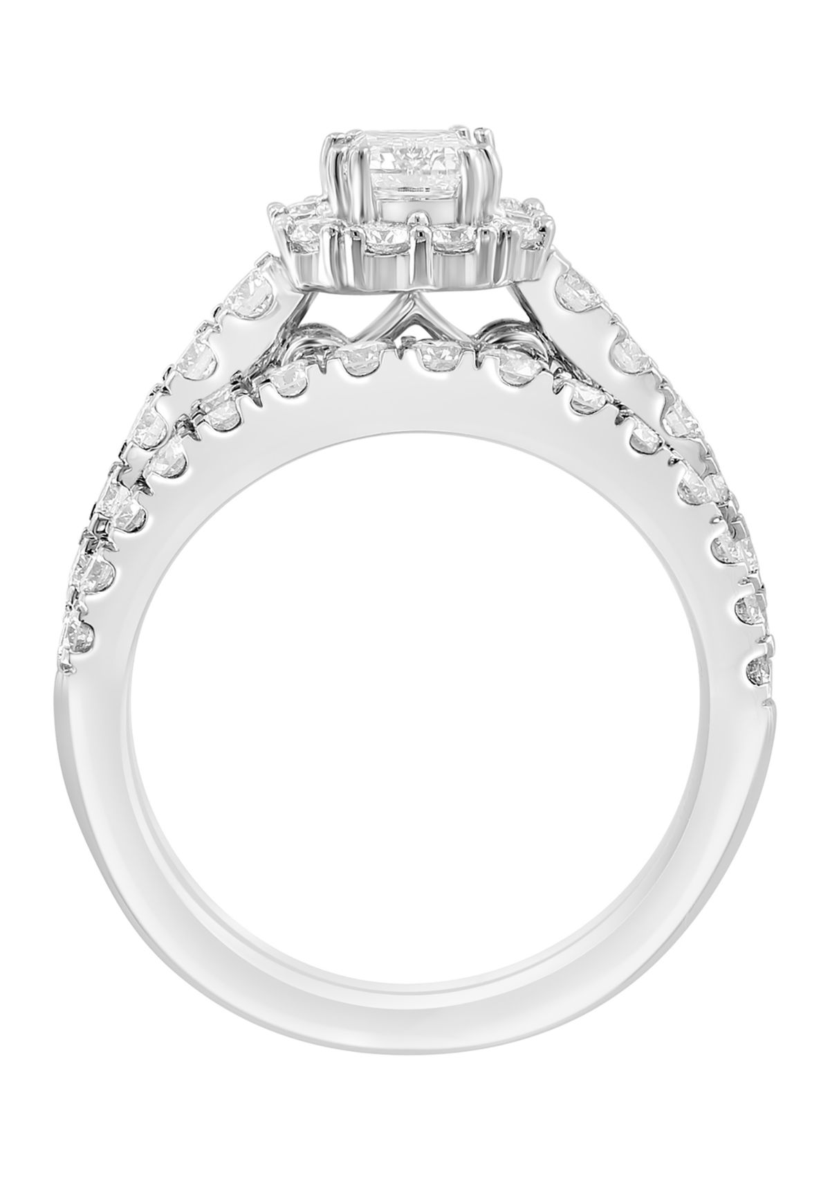 1.88 ct. t.w. Lab Created Diamond Bridal Set Ring in 14K White Gold