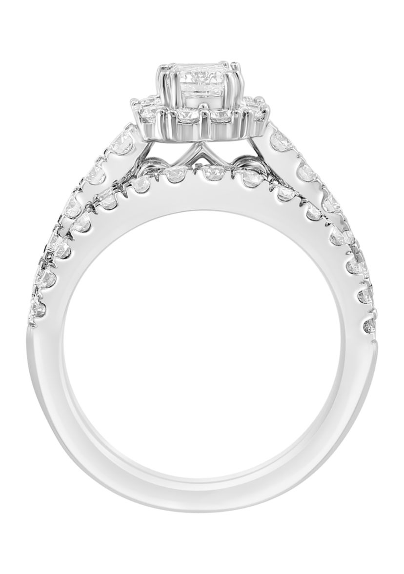 1.88 ct. t.w. Lab Created Diamond Bridal Set Ring in 14K White Gold