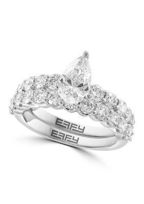 Effy 2.69 Ct. T.w. Lab Created Diamond Bridal Set Ring In 14K White Gold
