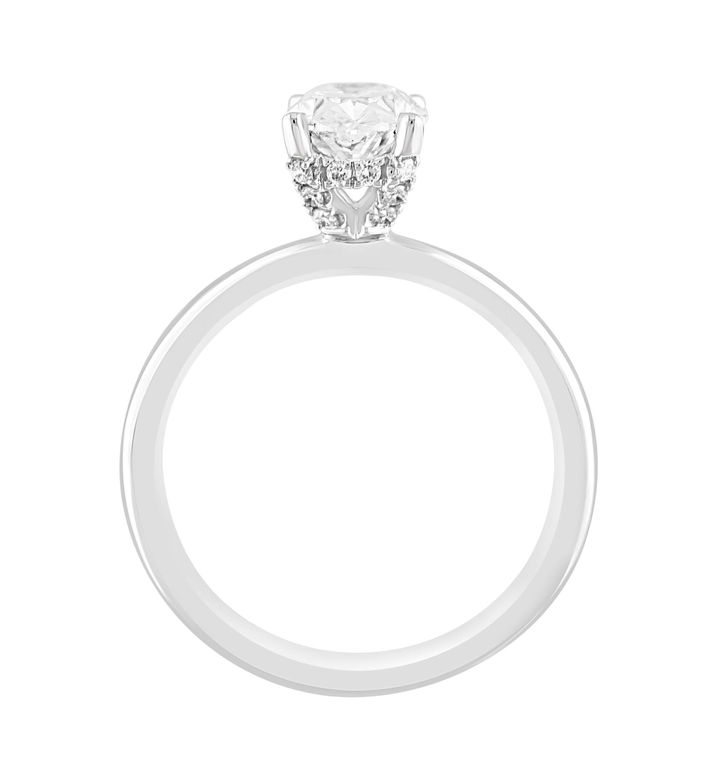 1.58 ct. t.w. Lab Created Diamond Oval Solitaire Ring in 14K White Gold with 1.5 ct. t.w. Center