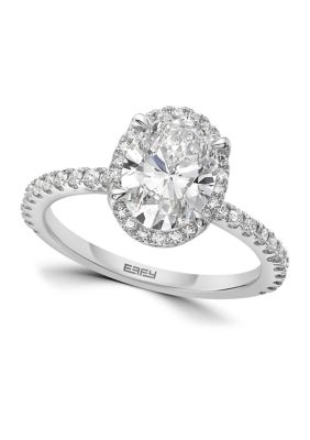 Effy 2.44 Ct. T.w. Lab Created Diamond Oval Solitaire Ring In 14K White Gold