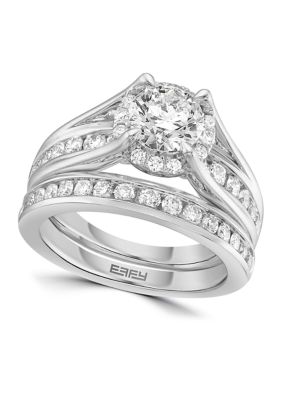 Effy 1.93 Ct. T.w. Lab Created Diamond Bridal Ring In 14K White Gold