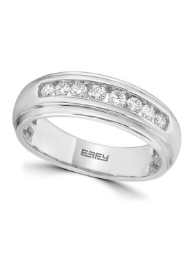 Effy Men's 1/2 Ct. T.w. Lab Created Diamond Band Ring In 14K White Gold, 7 -  0191120861579